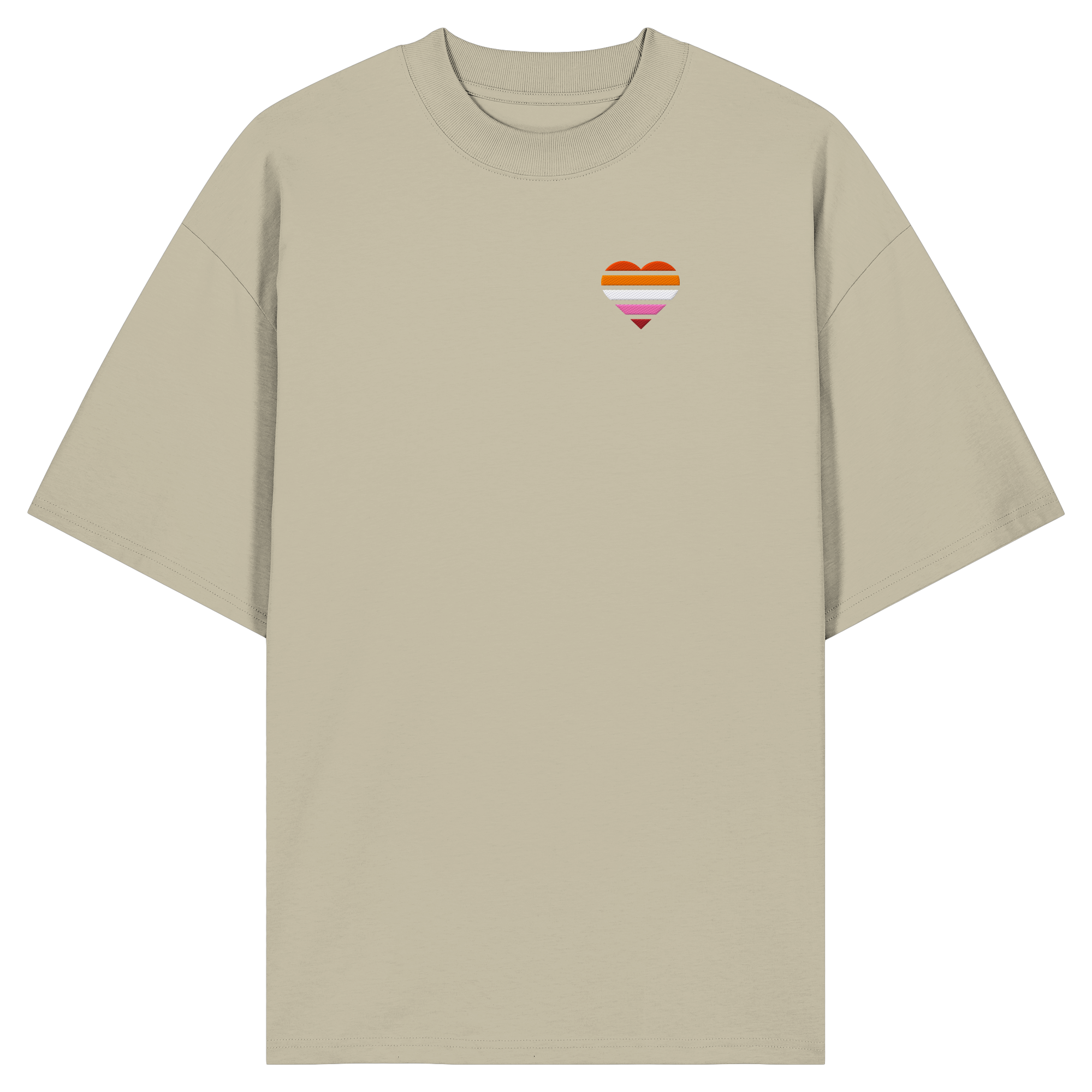 Organic Oversize Shirt - Lesbian Flag Herz Stick
