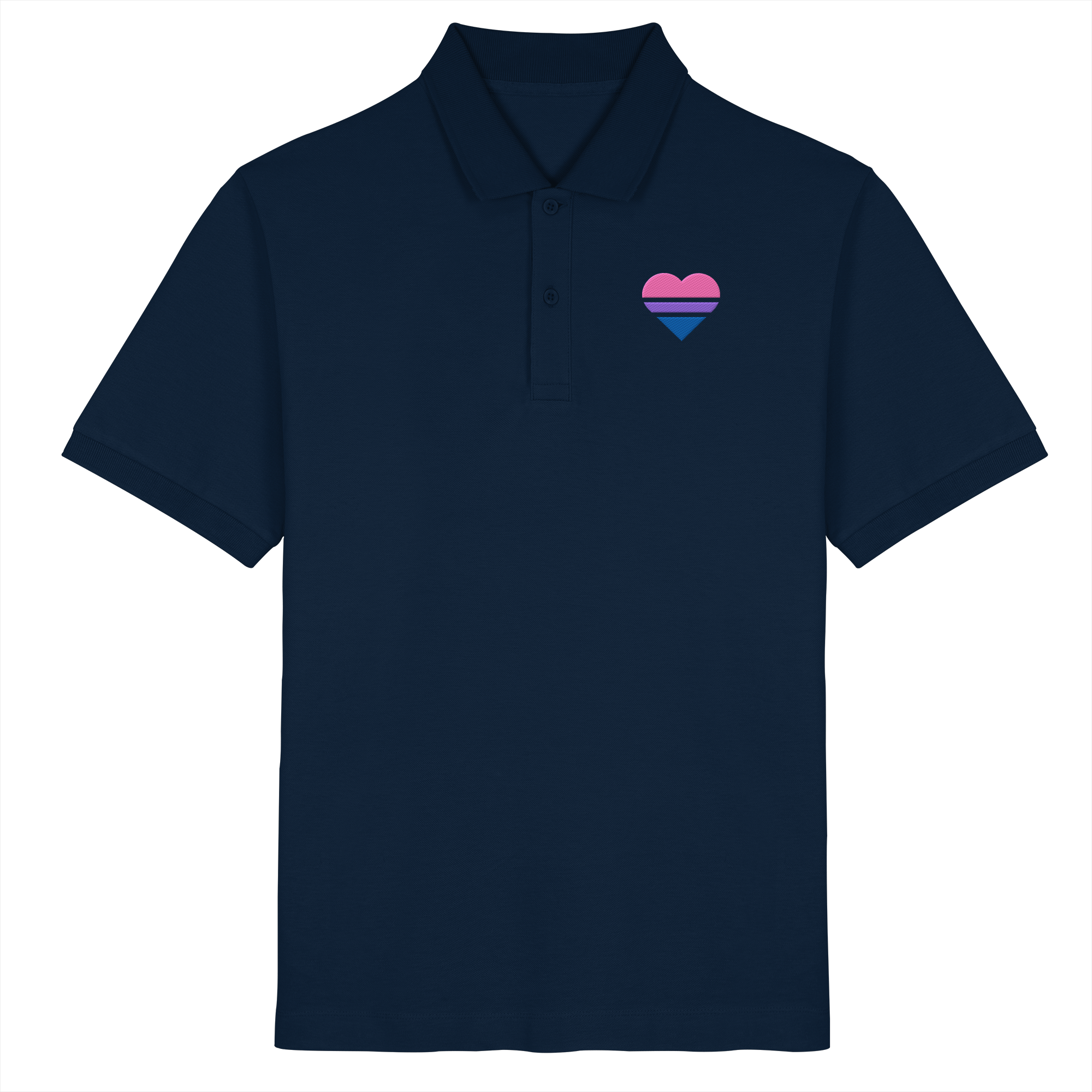 Organic Poloshirt - Bisexual Flag Herz Stick