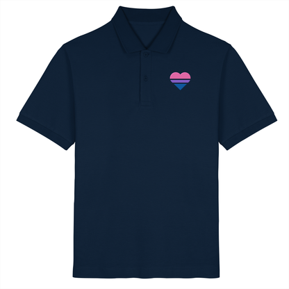 Organic Poloshirt mit Herz Stick - Bisexual