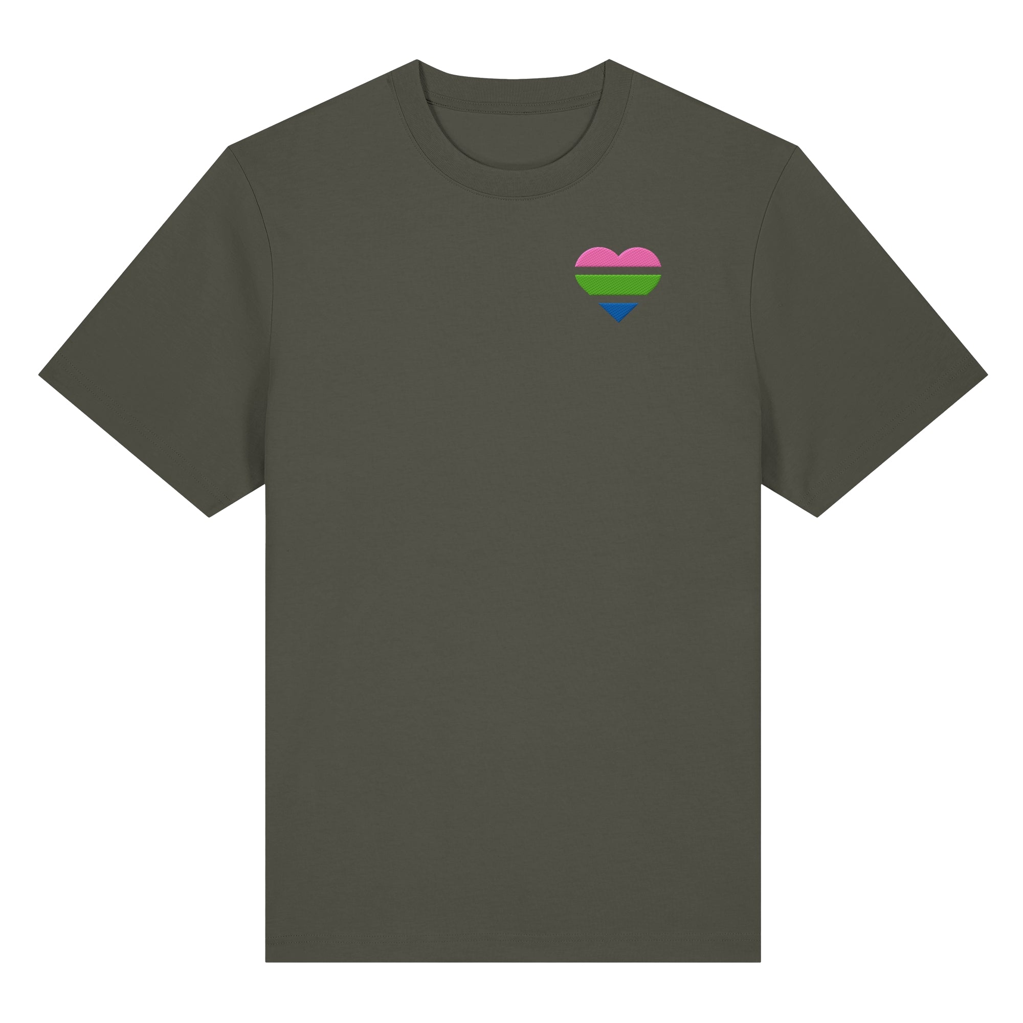 Organic Heavy Shirt - Polysexual Flag Herz Stick