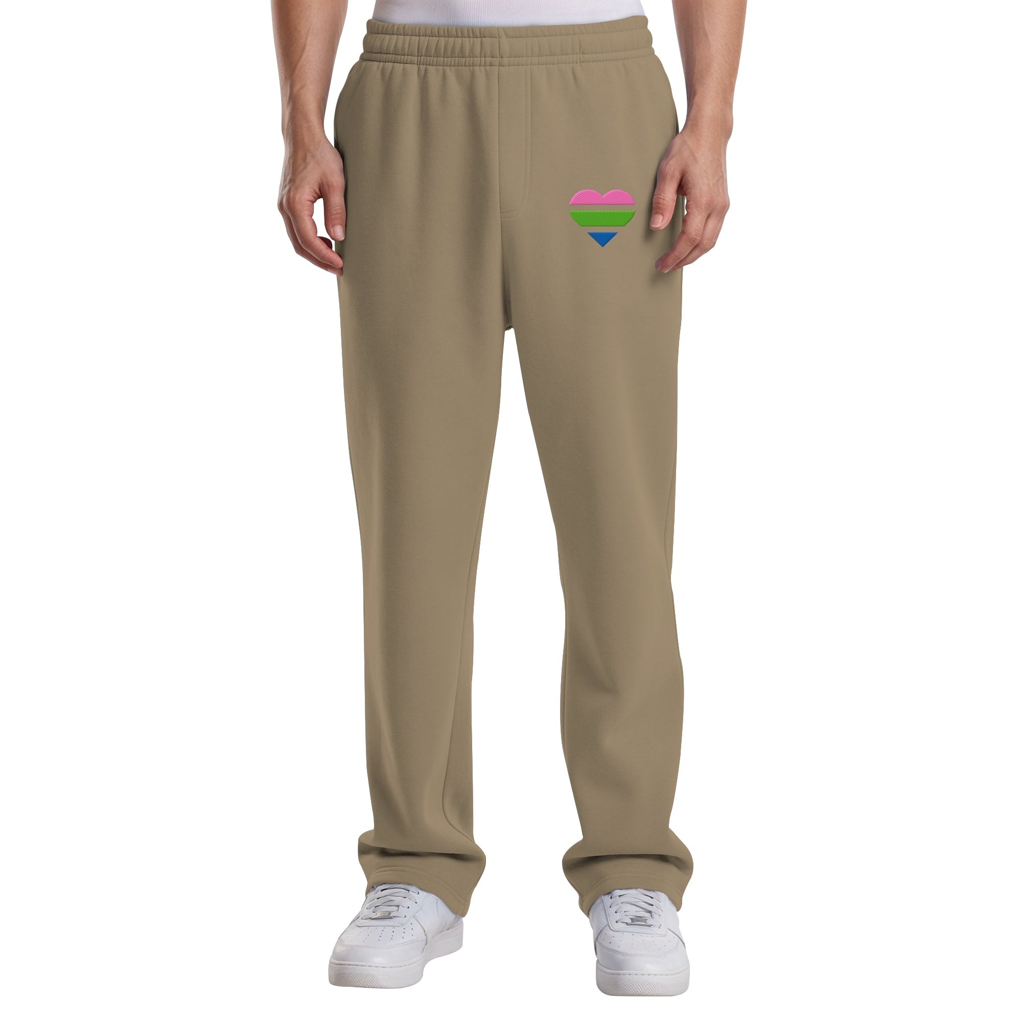 Fluffy Track Sweatpants - Polysexual Flag Herz Stick
