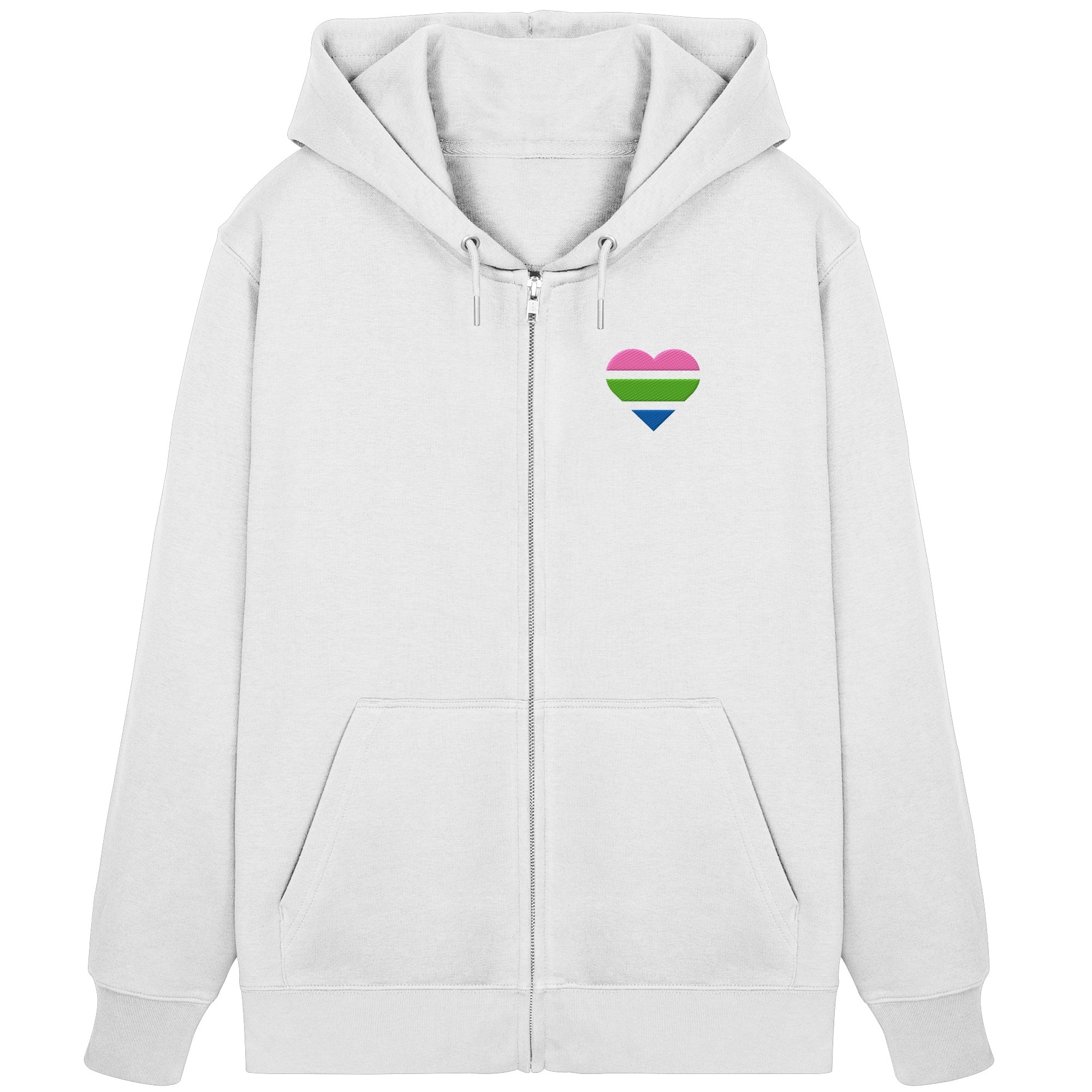 Organic Zipper - Polysexual Flag Herz Stick