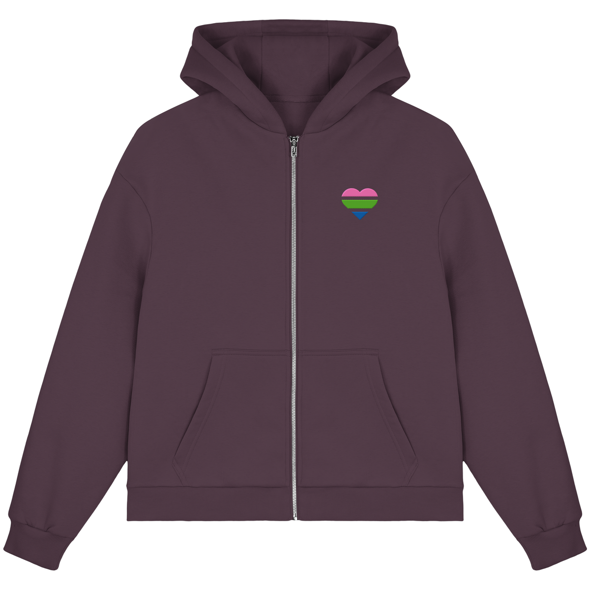 Fluffy Boxcut Zipper mit Herz Stick - Polysexual