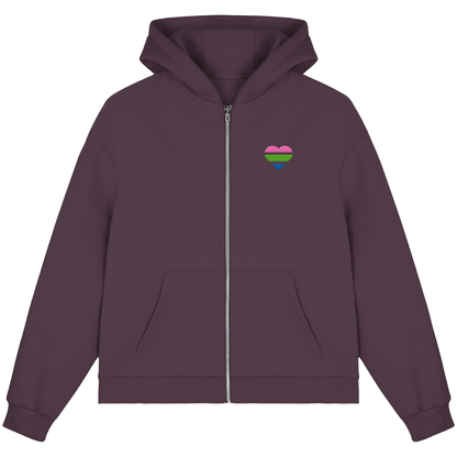 Fluffy Boxcut Zipper mit Herz Stick - Polysexual