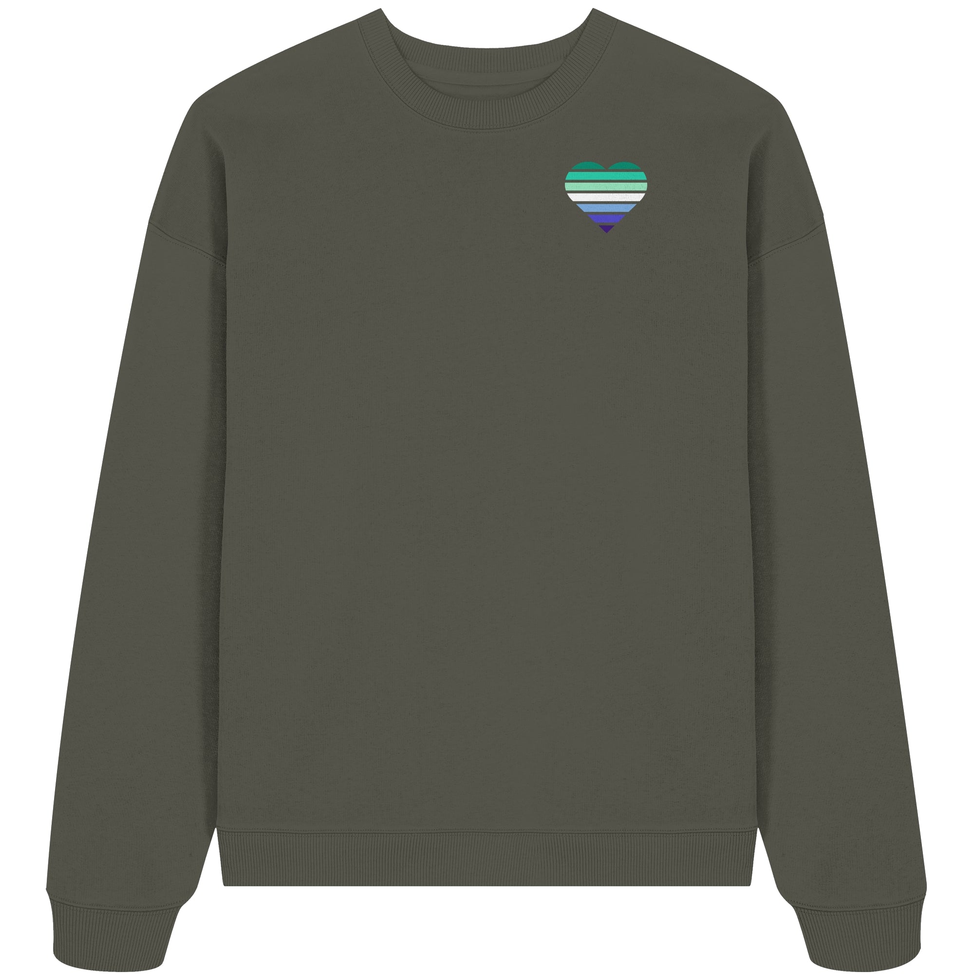 Organic Oversize Sweatshirt - Gay Flag Herz Print