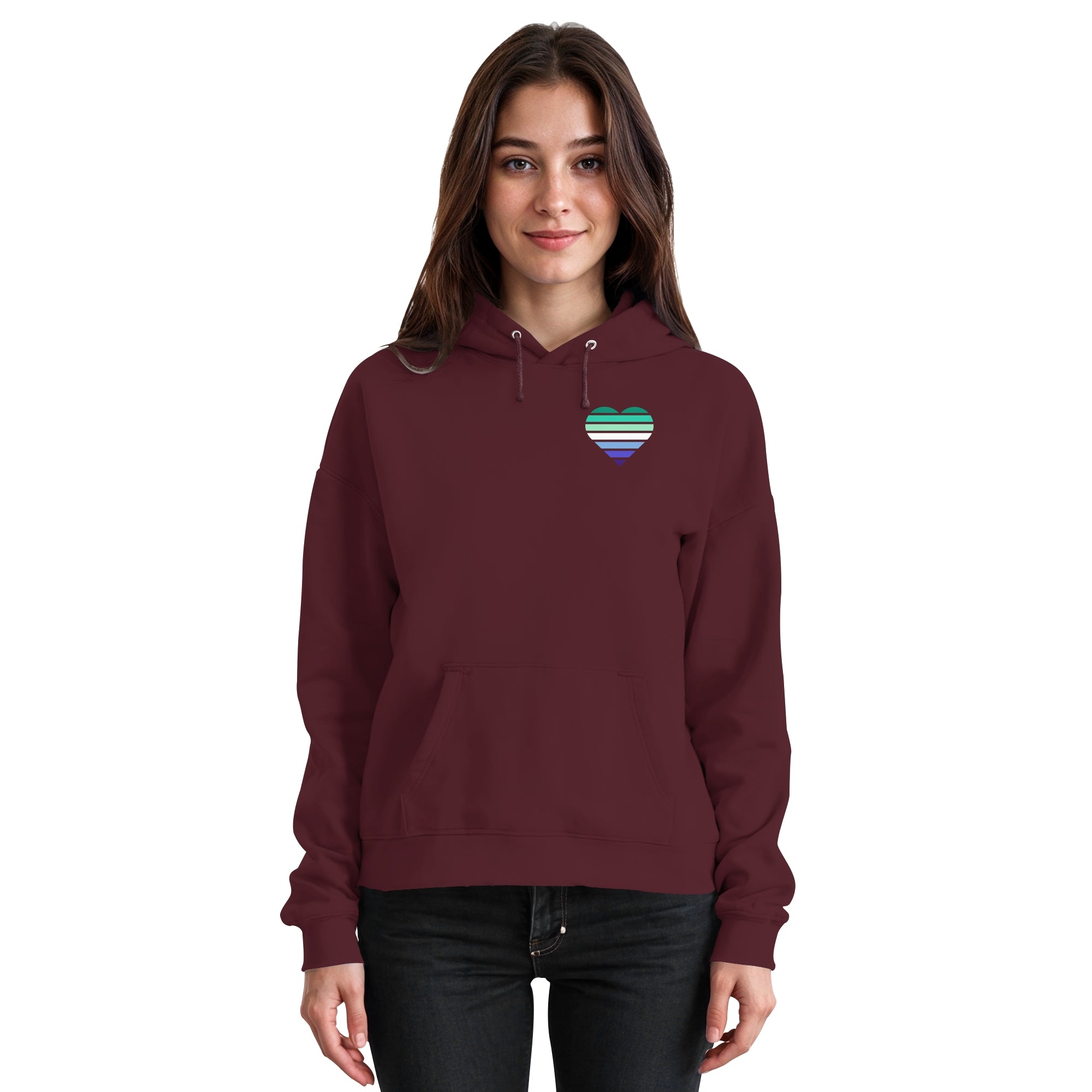 Basic Hoodie - Gay Flag Herz Print
