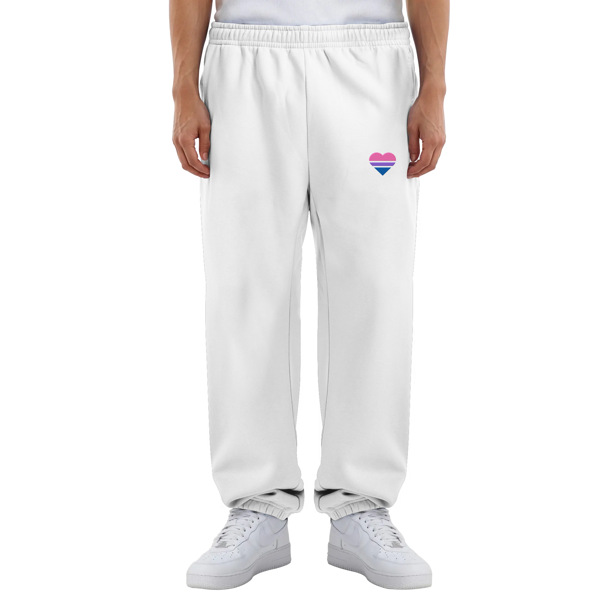 Fluffy Sweatpants - Bisexual Flag Herz Stick