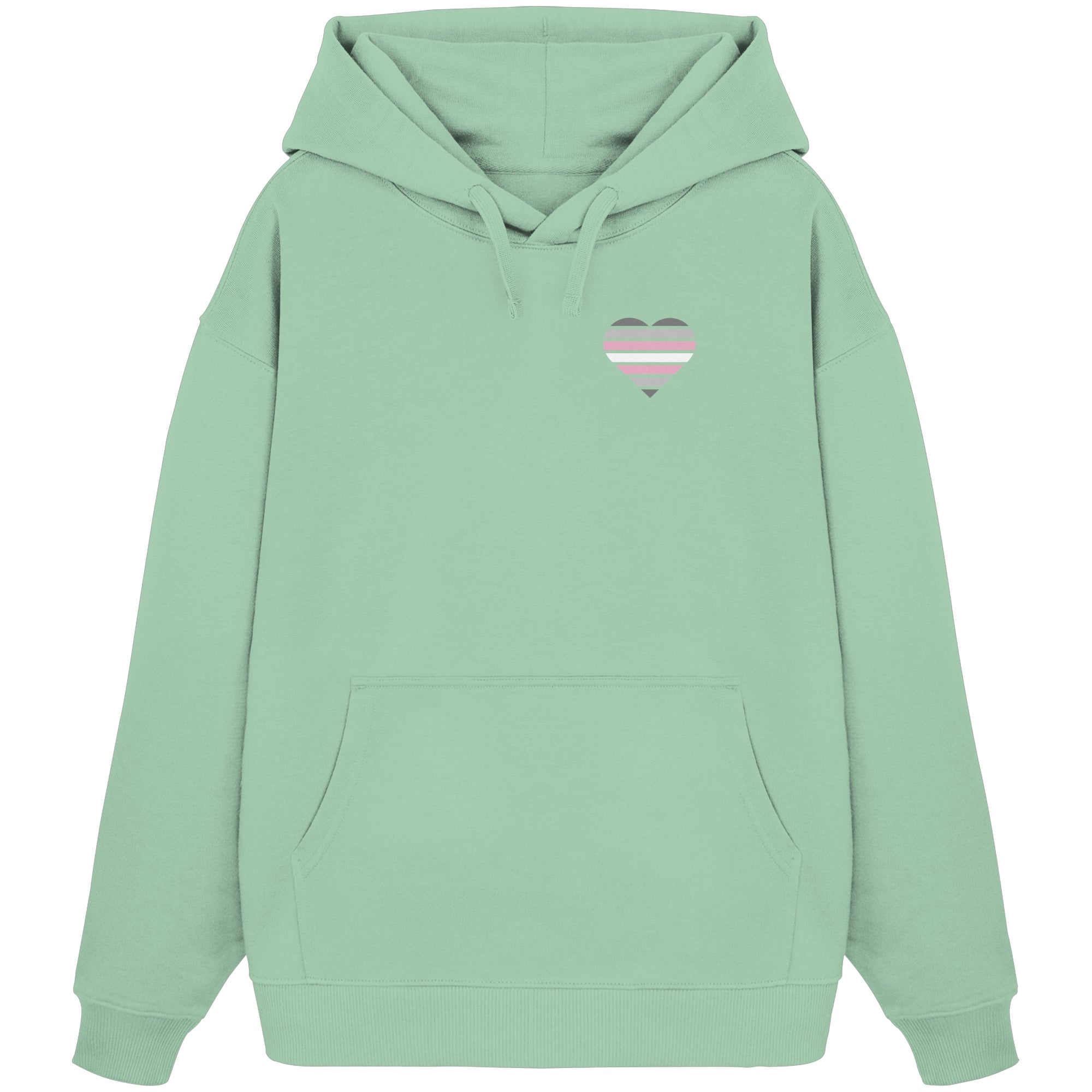 Organic Oversize Hoodie - Demigirl Flag Herz Print