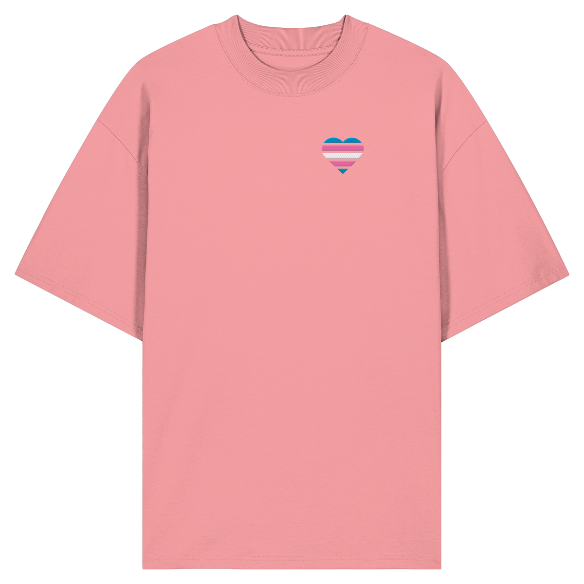 Organic Oversize Shirt mit Herz Stick - Trans