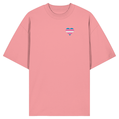 Organic Oversize Shirt mit Herz Stick - Trans