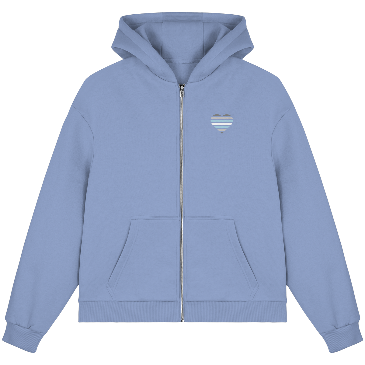 Fluffy Boxcut Zipper mit Herz - Demiboy