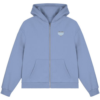 Fluffy Boxcut Zipper mit Herz - Demiboy