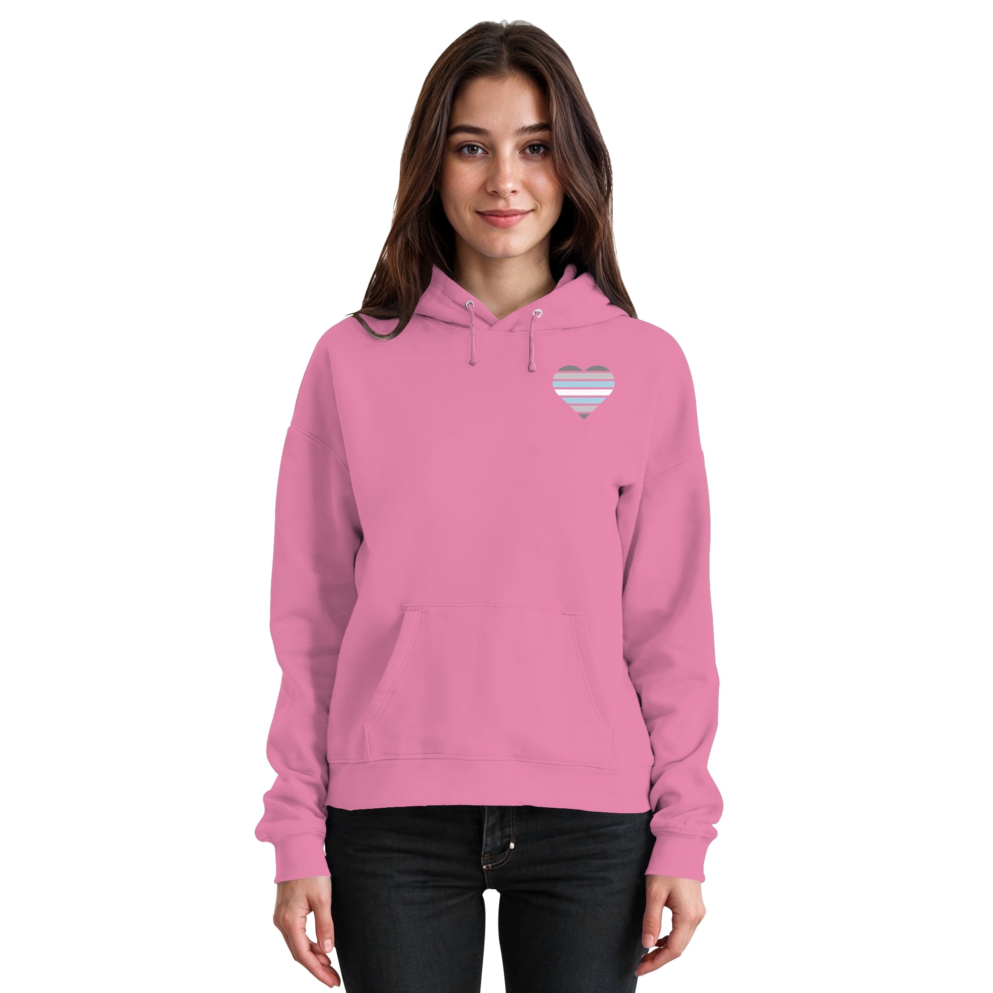 Basic Hoodie - Demiboy Flag Herz Print
