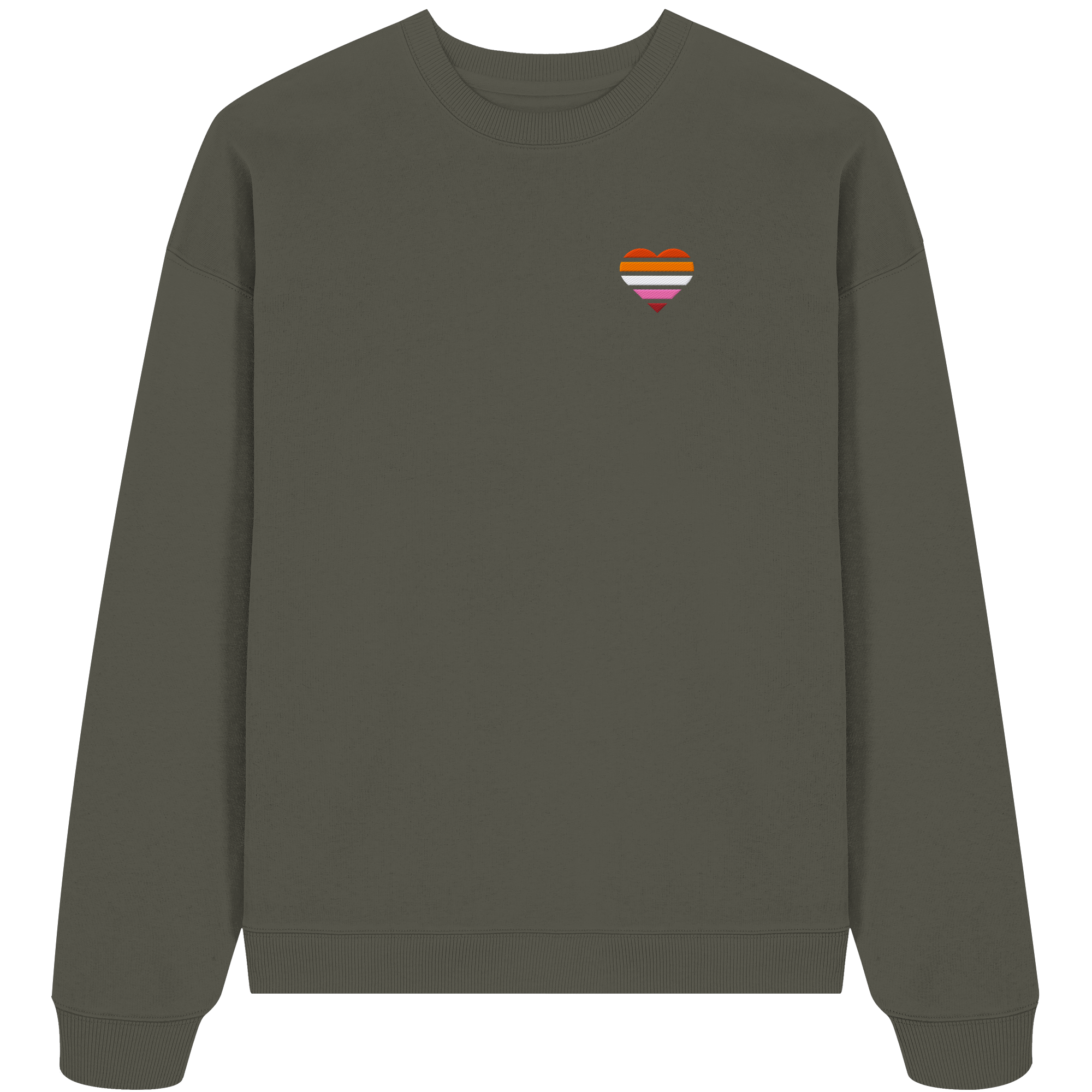 Organic Oversize Sweatshirt - Lesbian Flag Herz Stick