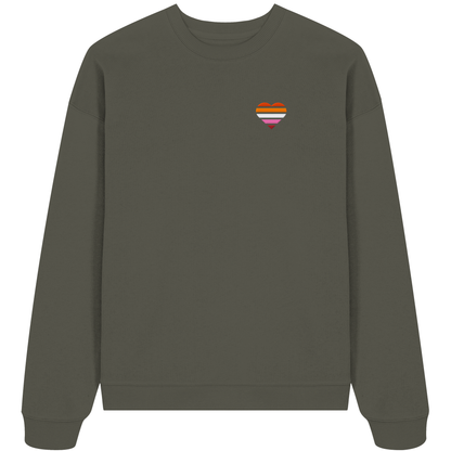 Organic Oversize Sweatshirt mit Herz Stick - Lesbian