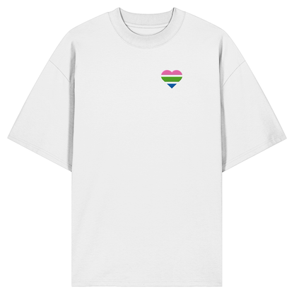 Organic Oversize Shirt mit Herz Stick - Polysexual