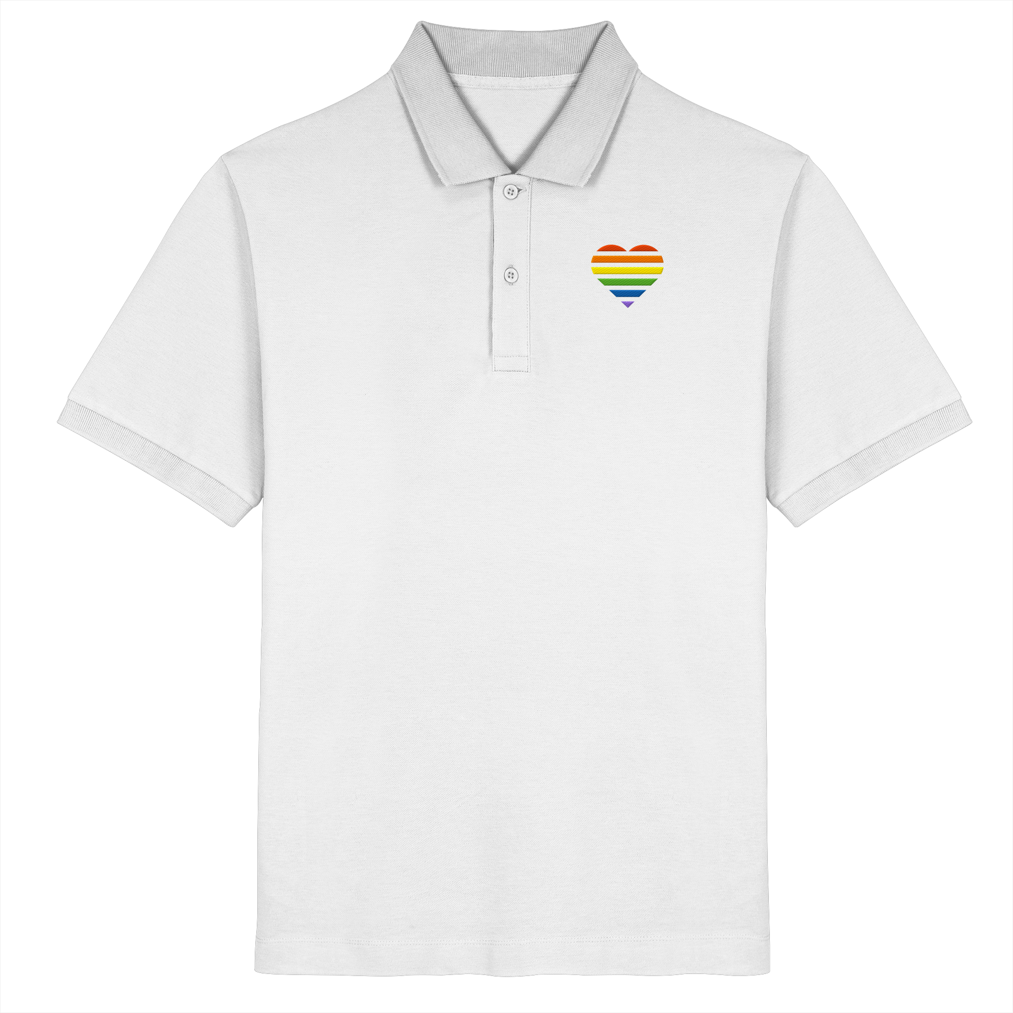 Organic Poloshirt - Pride Flag Herz Stick