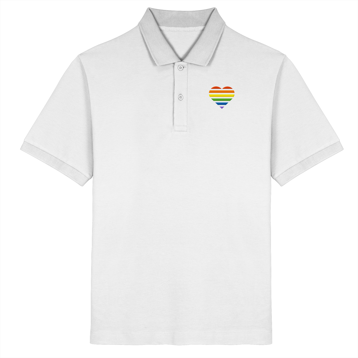 Organic Poloshirt mit Herz Stick - Pride