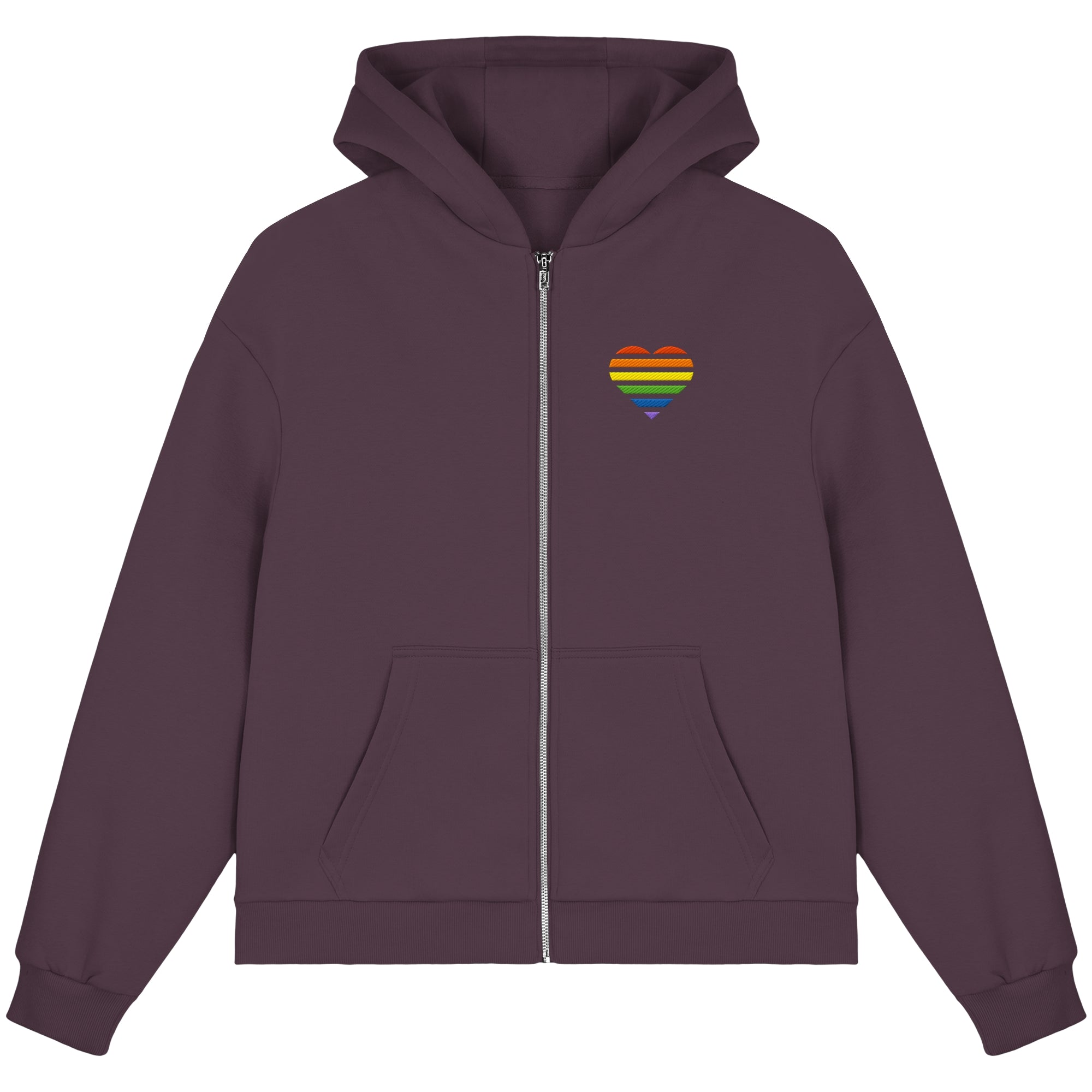 Fluffy Boxcut Zipper - Pride Flag Herz Stick