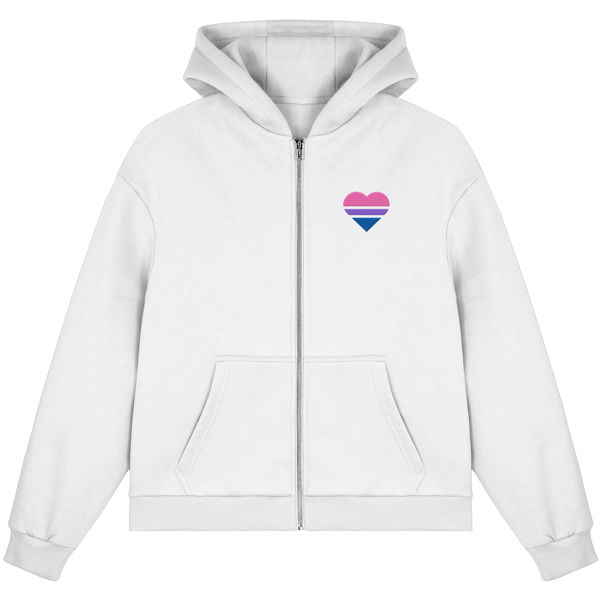 Fluffy Boxcut Zipper - Bisexual Flag Herz Stick