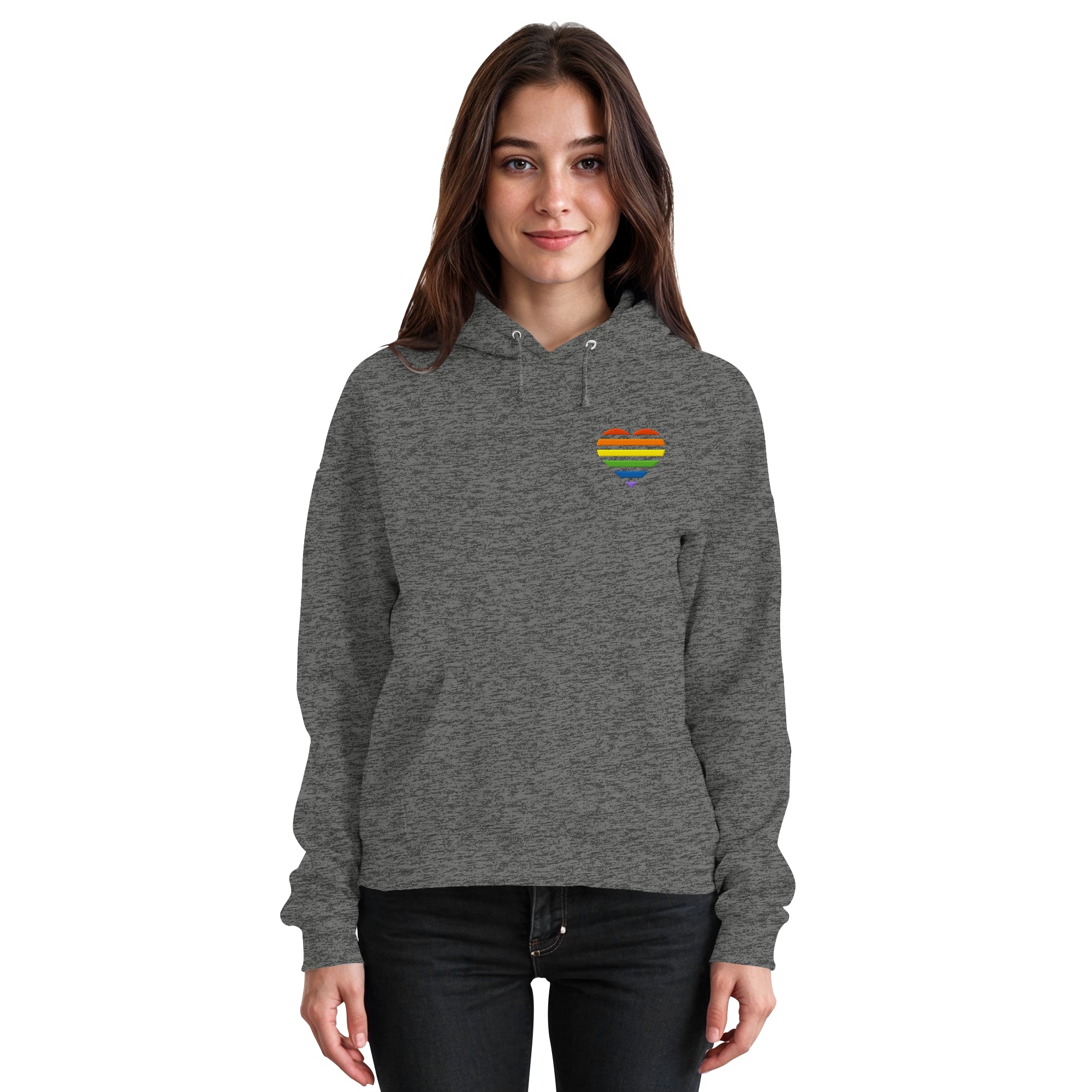 Basic Hoodie - Pride Flag Herz Stick