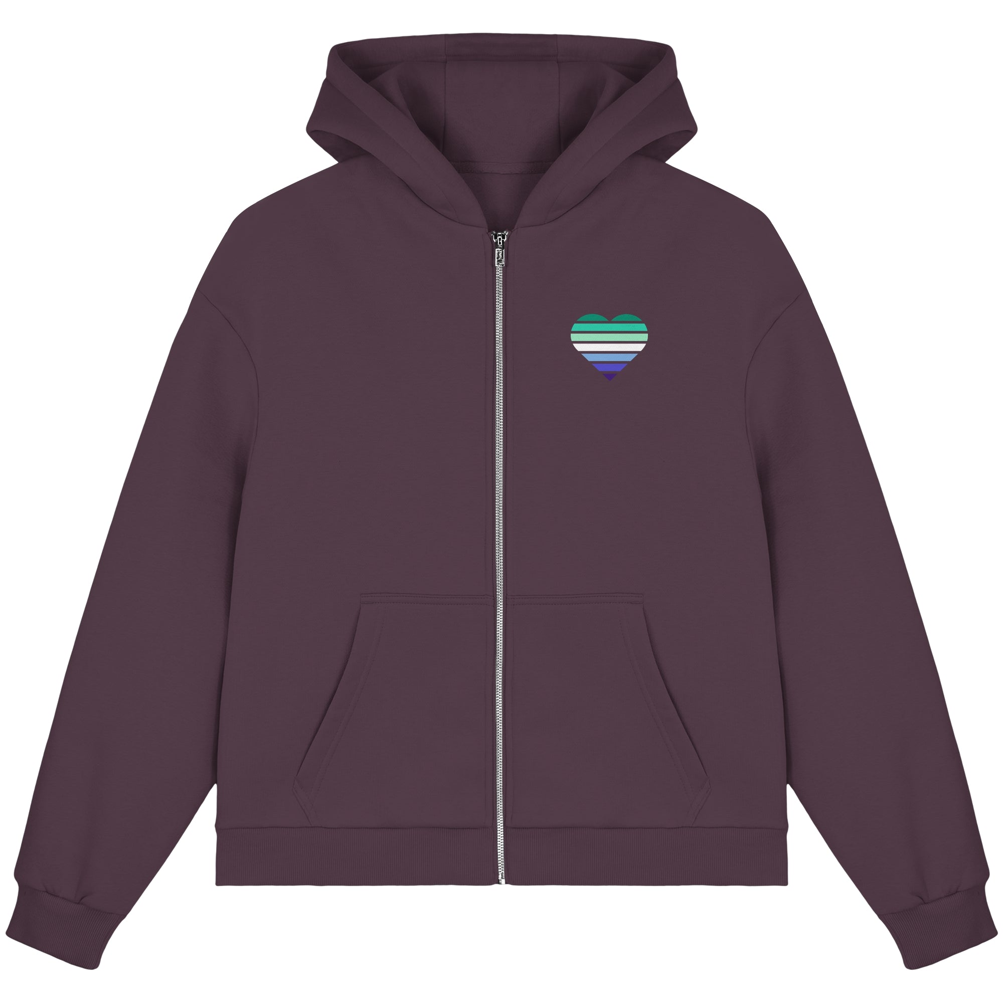 Fluffy Boxcut Zipper - Gay Flag Herz Print