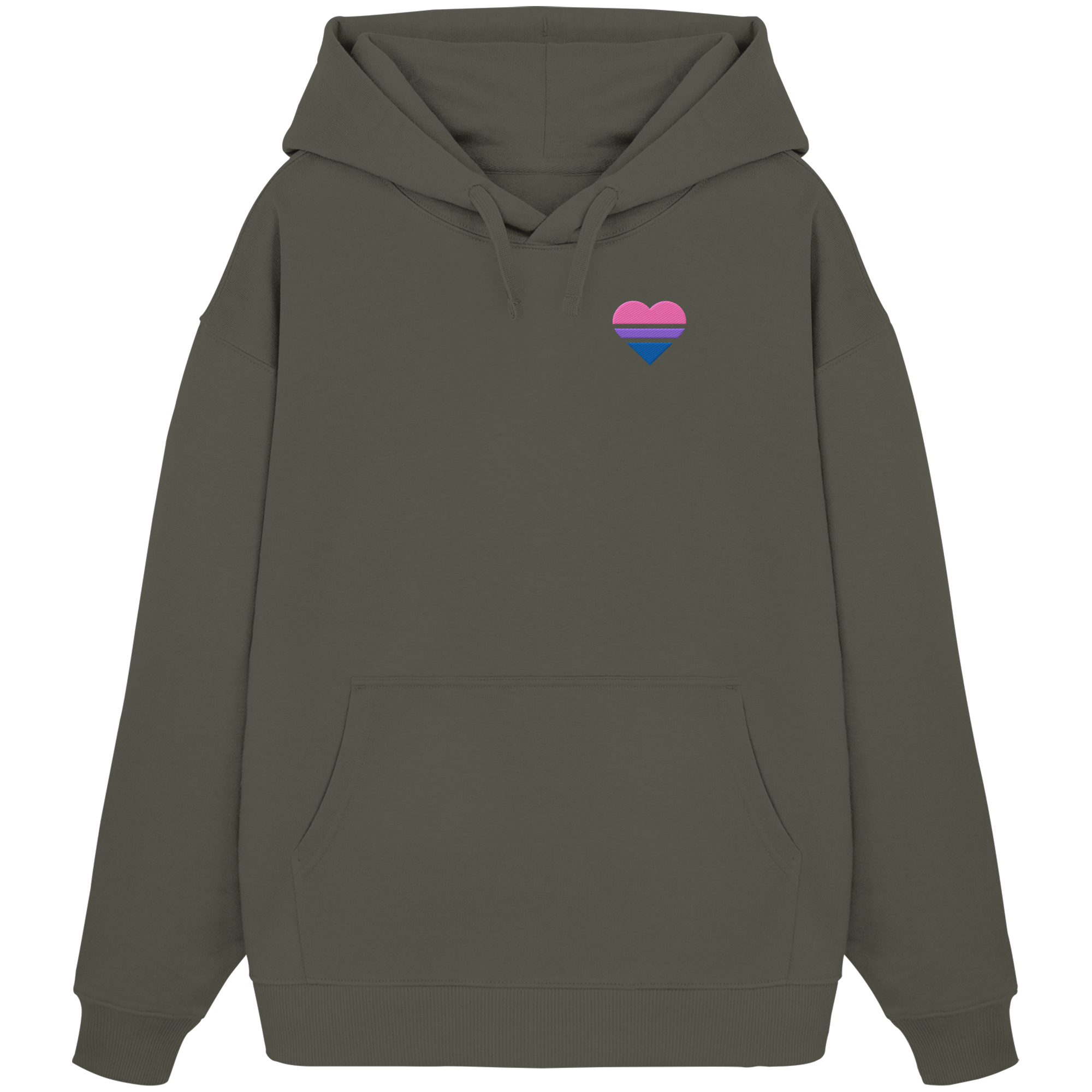 Organic Oversize Hoodie - Bisexual Flag Herz Stick