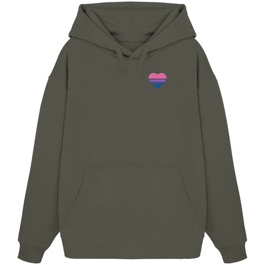 Organic Oversize Hoodie - Bisexual Flag Herz Stick