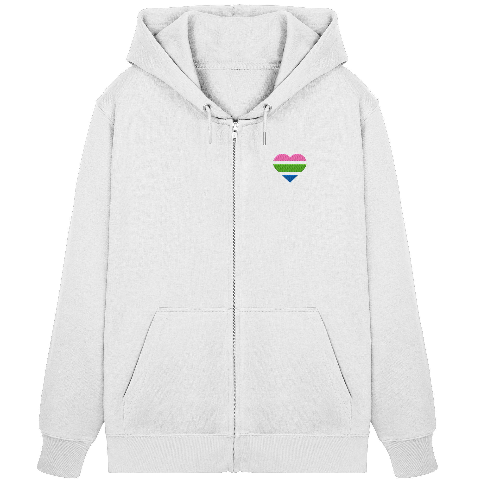 Organic Zipper - Polysexual Flag Herz Stick