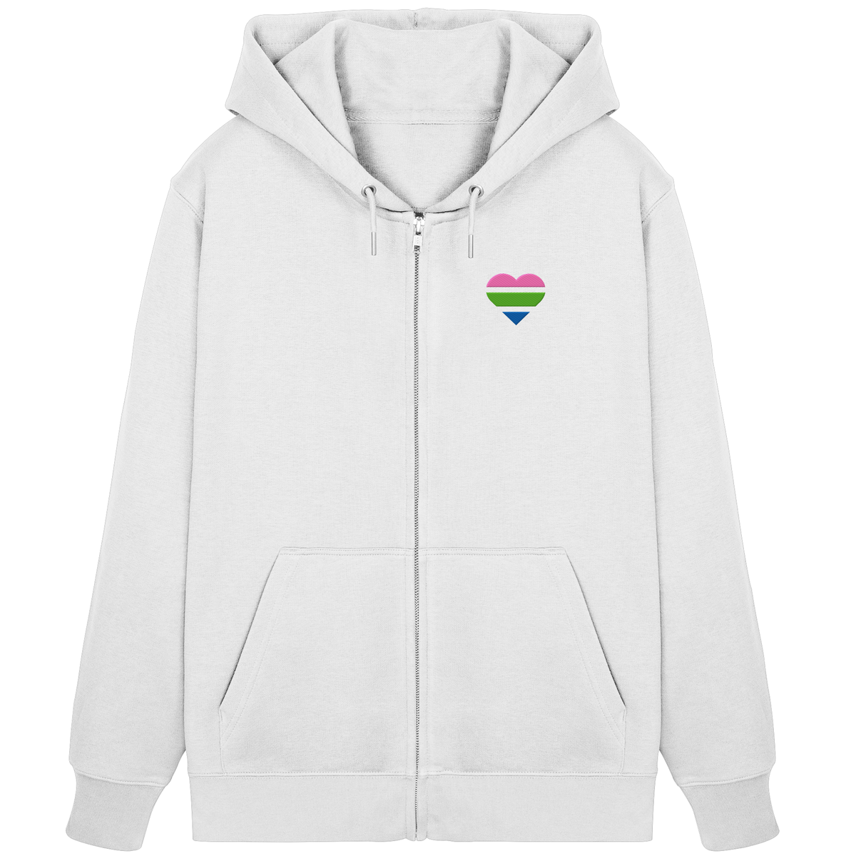 Organic Zipper mit Herz Stick - Polysexual