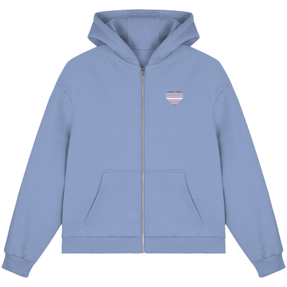 Fluffy Boxcut Zipper mit Herz - Demigirl