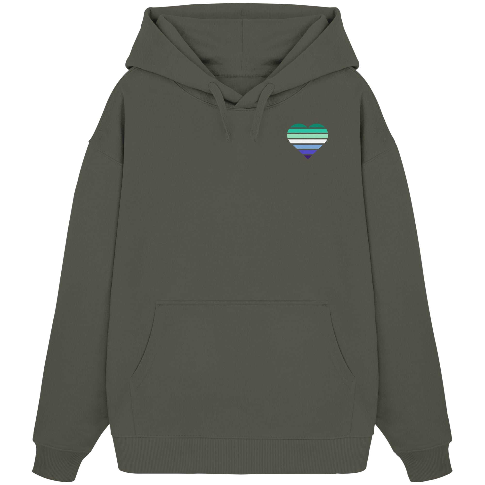 Organic Oversize Hoodie - Gay Flag Herz Print