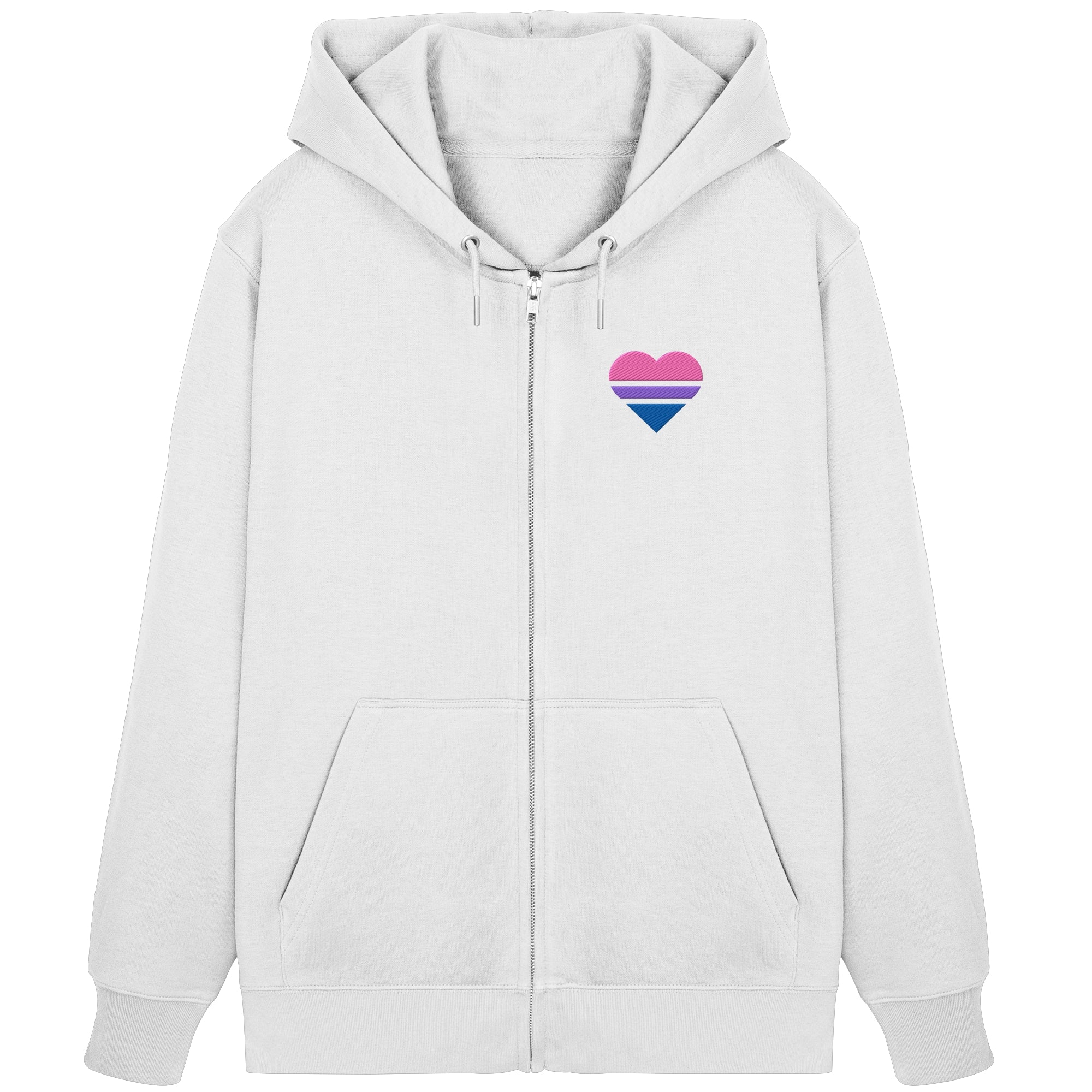 Organic Zipper - Bisexual Flag Herz Stick