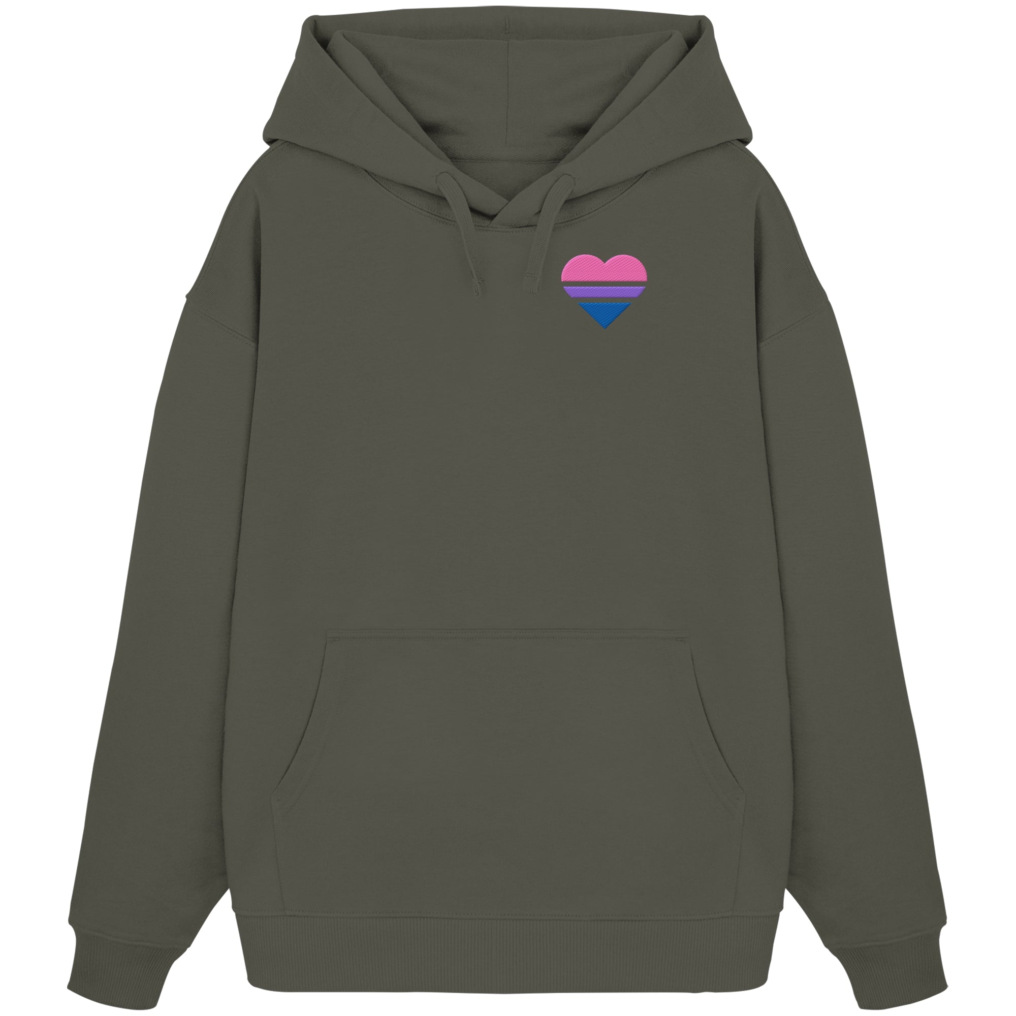 Organic Oversize Hoodie - Bisexual Flag Herz Stick
