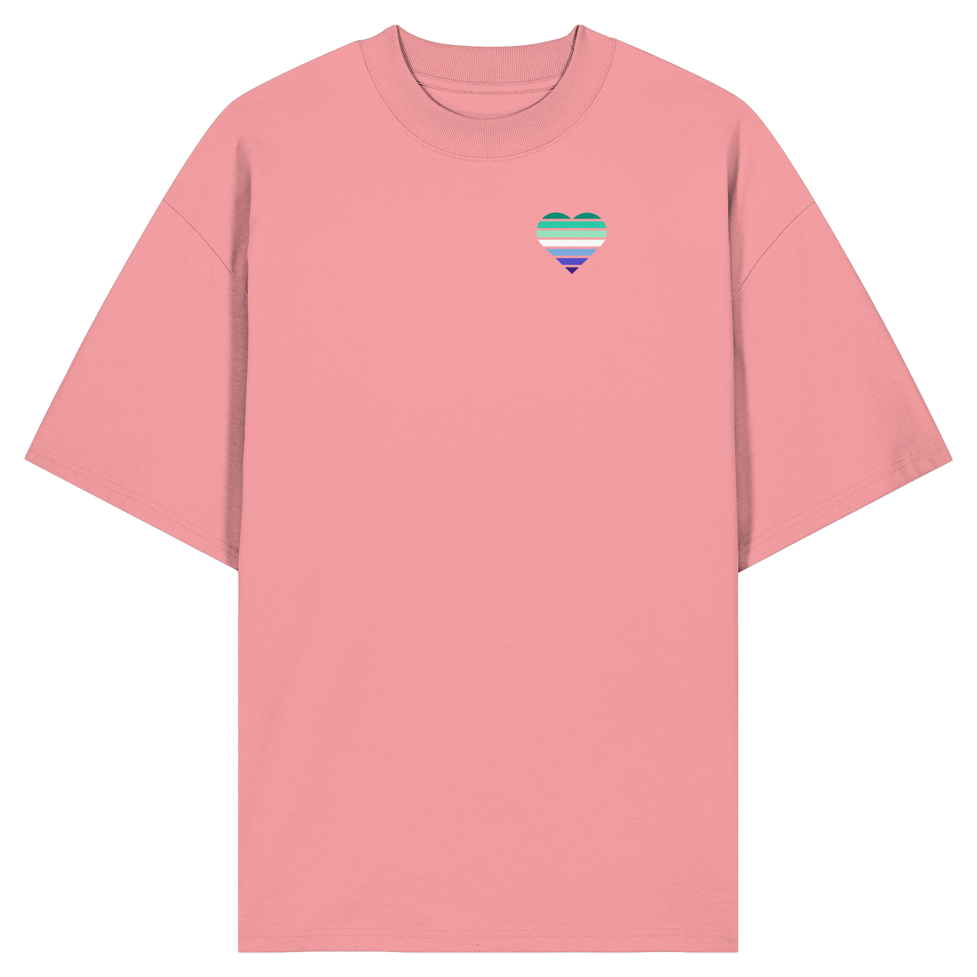Organic Oversize Shirt - Gay Flag Herz Print