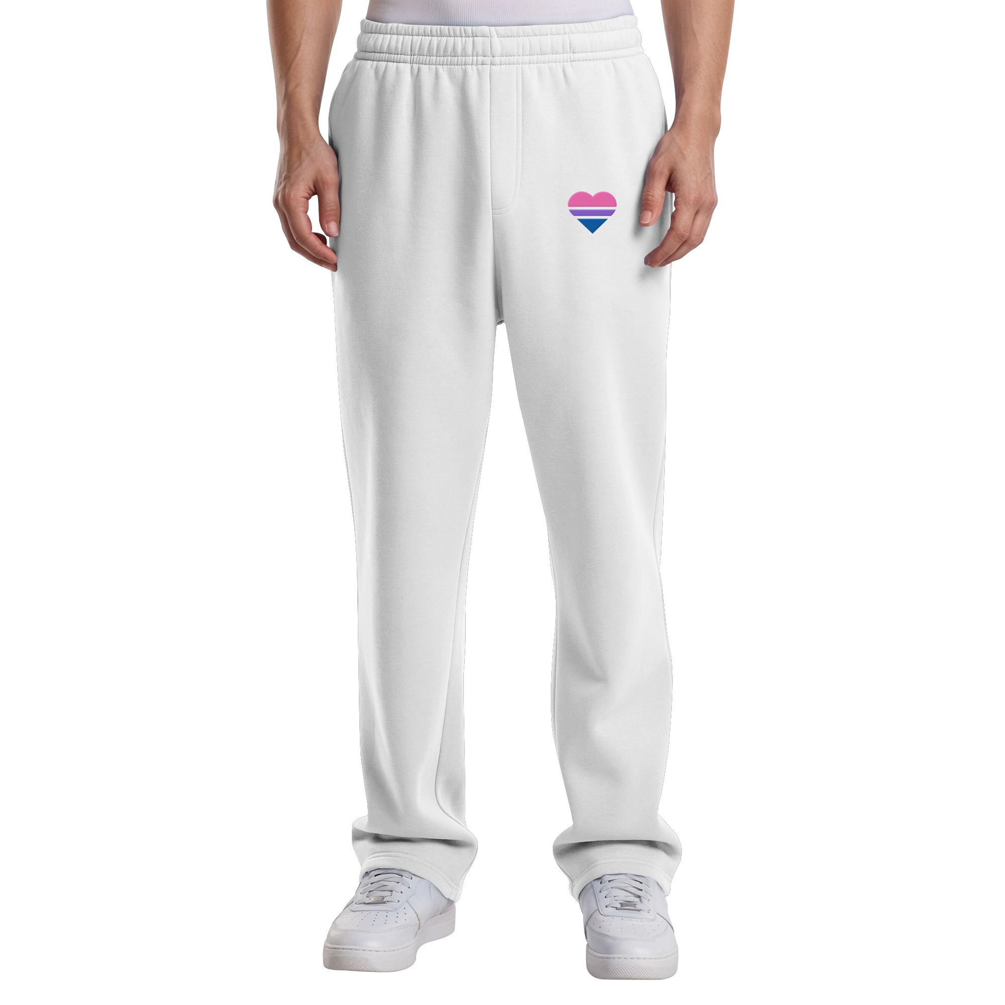 Fluffy Track Sweatpants - Bisexual Flag Herz Stick