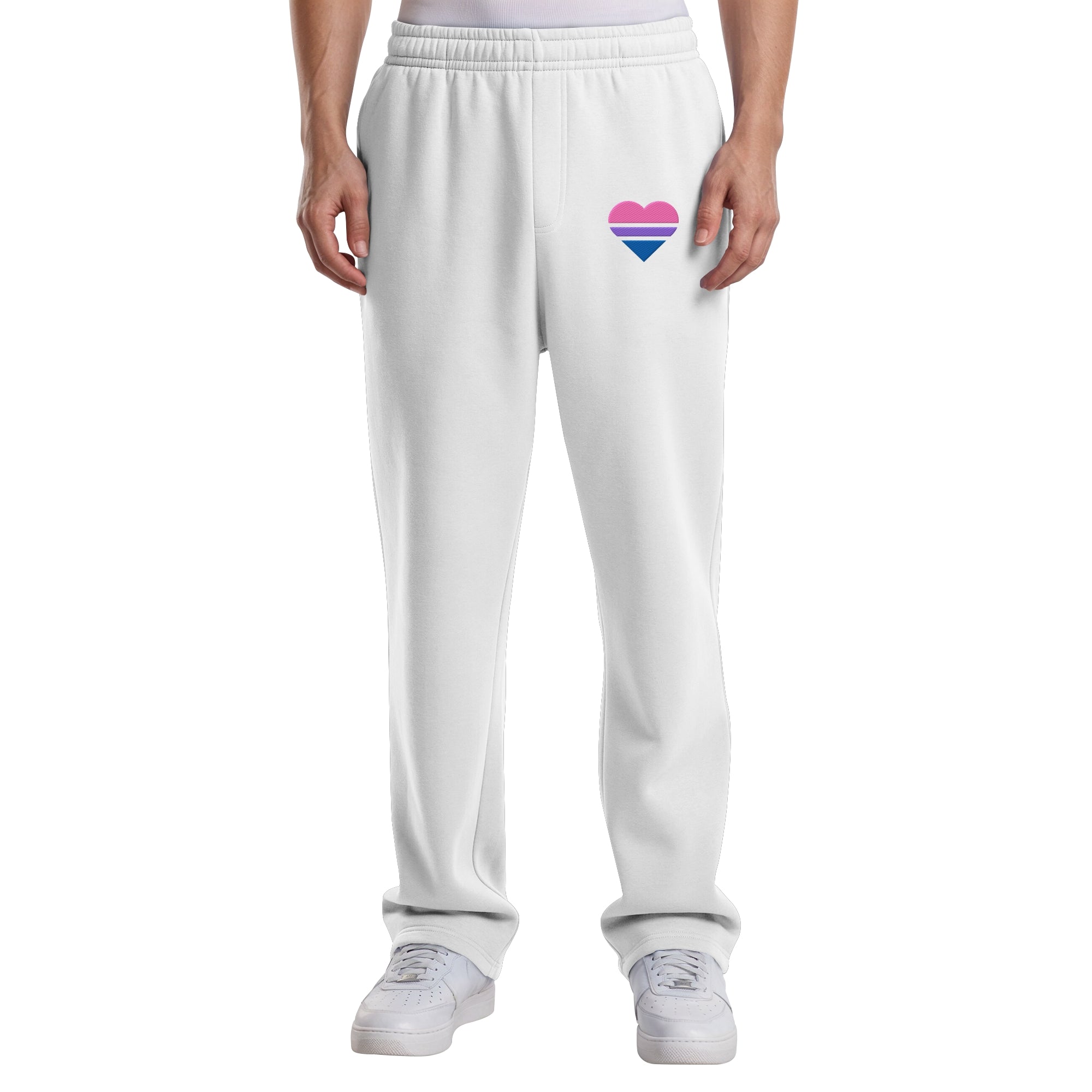 Fluffy Track Sweatpants - Bisexual Flag Herz Stick