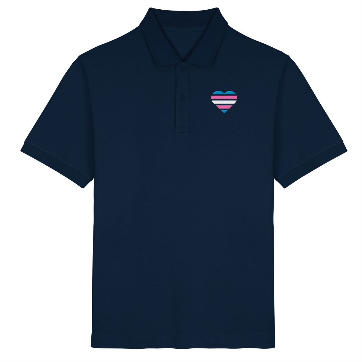 Organic Poloshirt mit Herz Stick - Trans