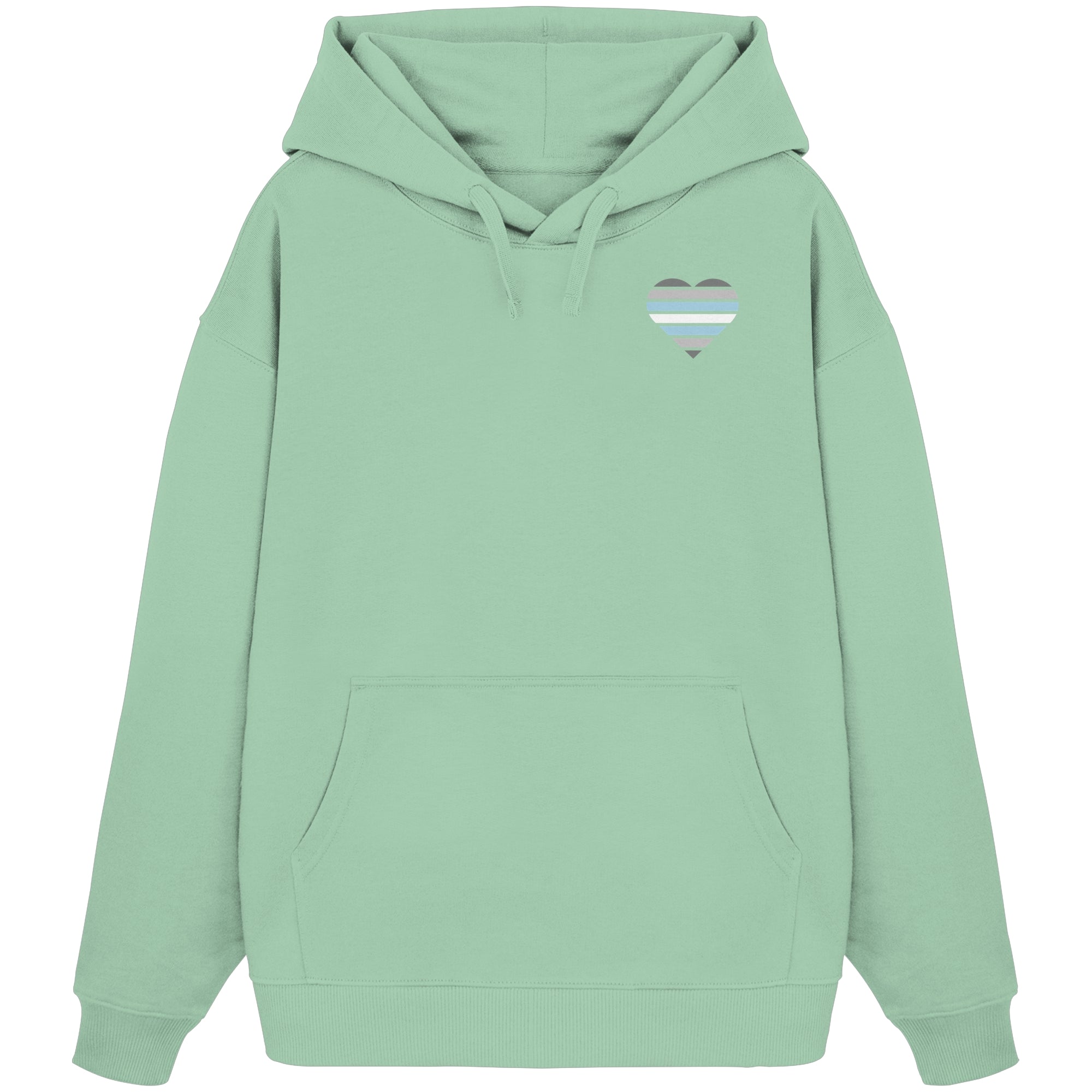 Organic Oversize Hoodie - Demiboy Flag Herz Print