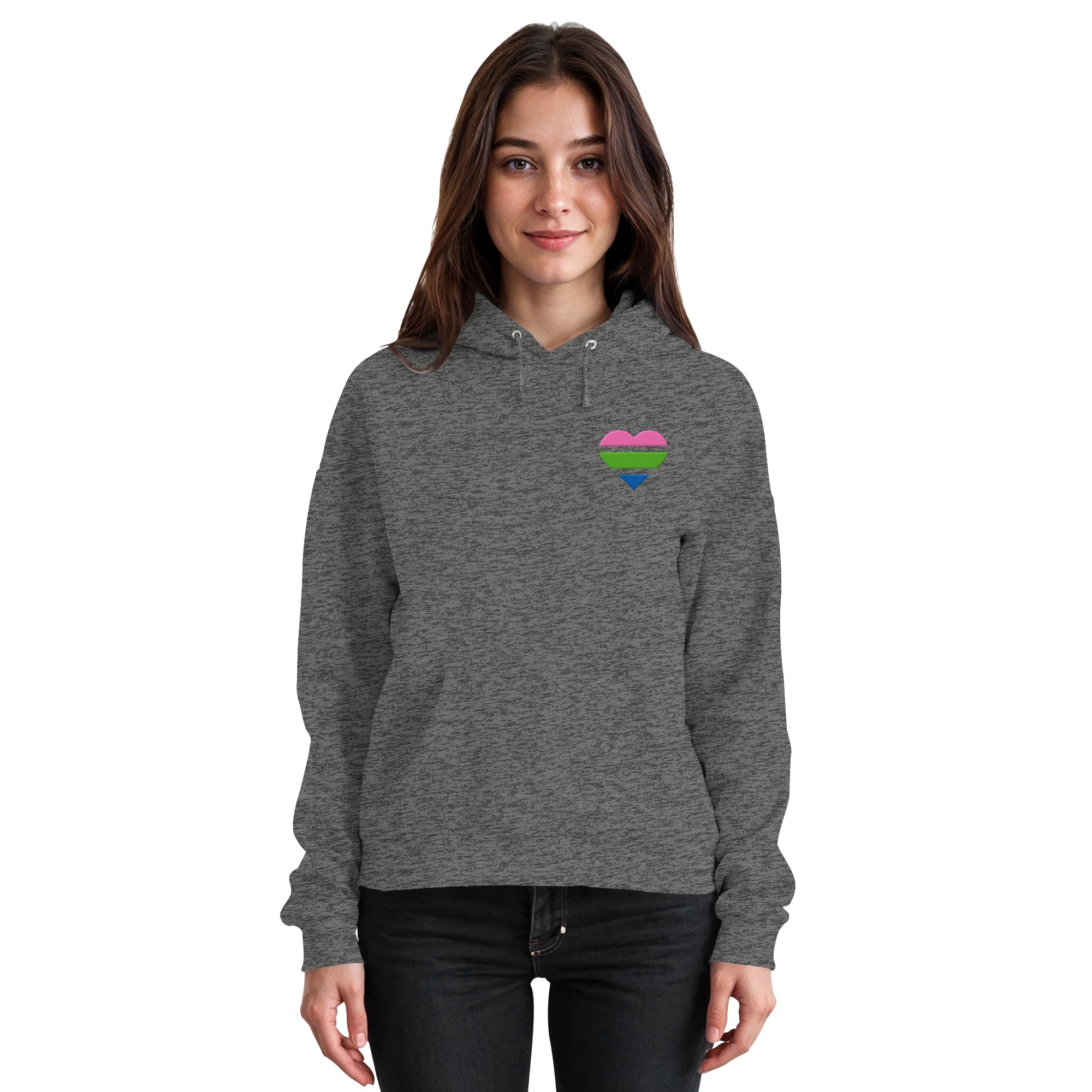 Basic Hoodie - Polysexual Flag Herz Stick