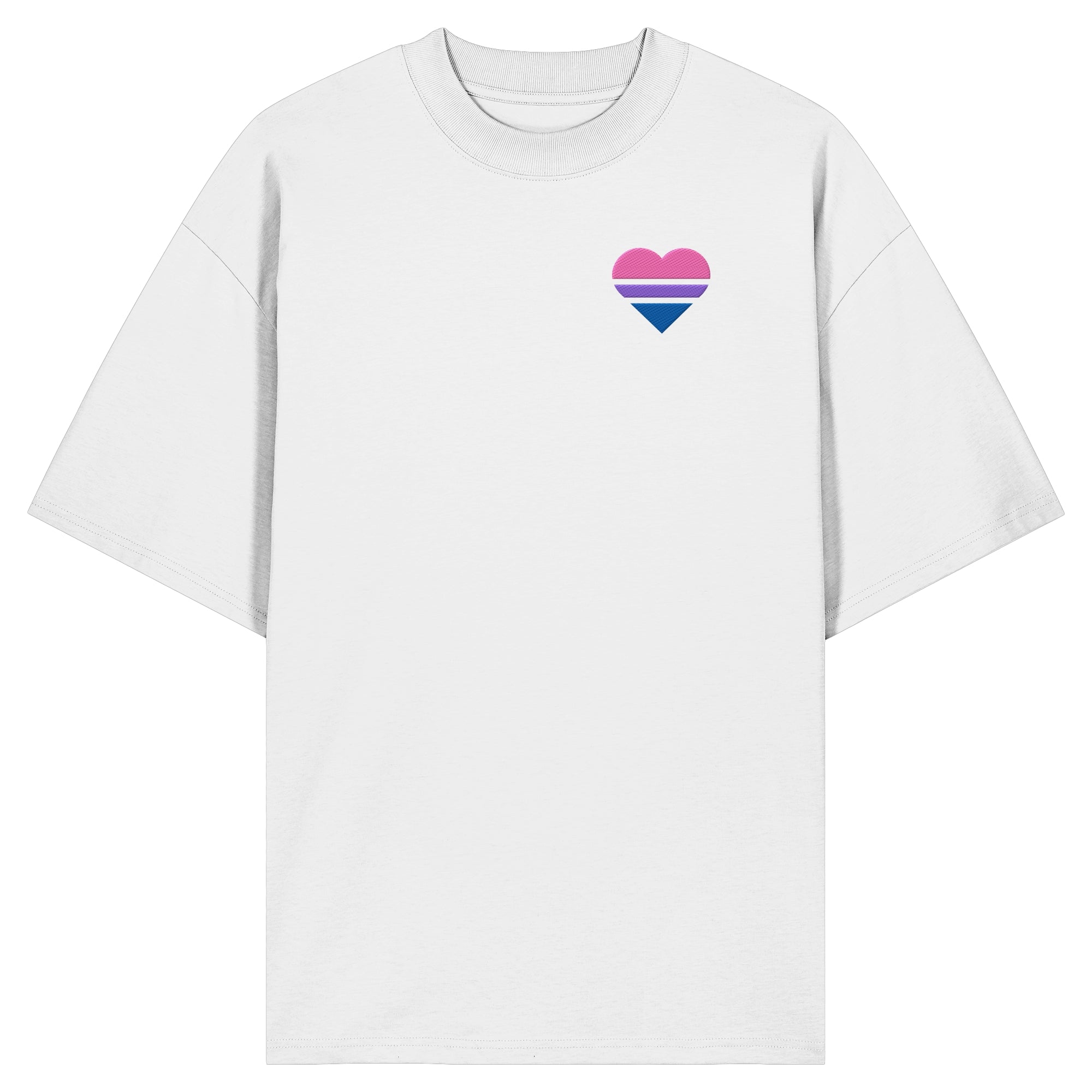 Organic Oversize Shirt - Bisexual Flag Herz Stick