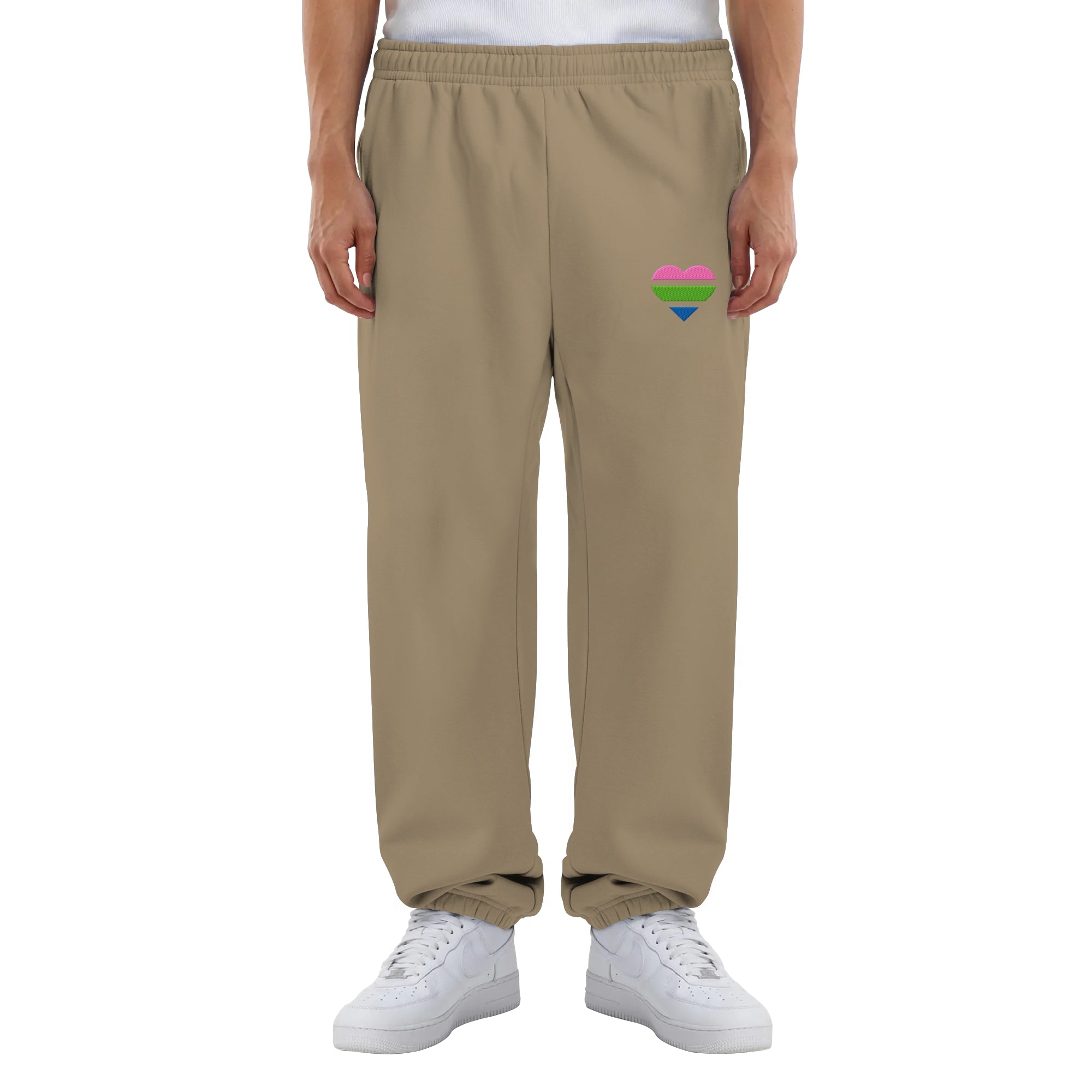 Fluffy Sweatpants - Polysexual Flag Herz Stick
