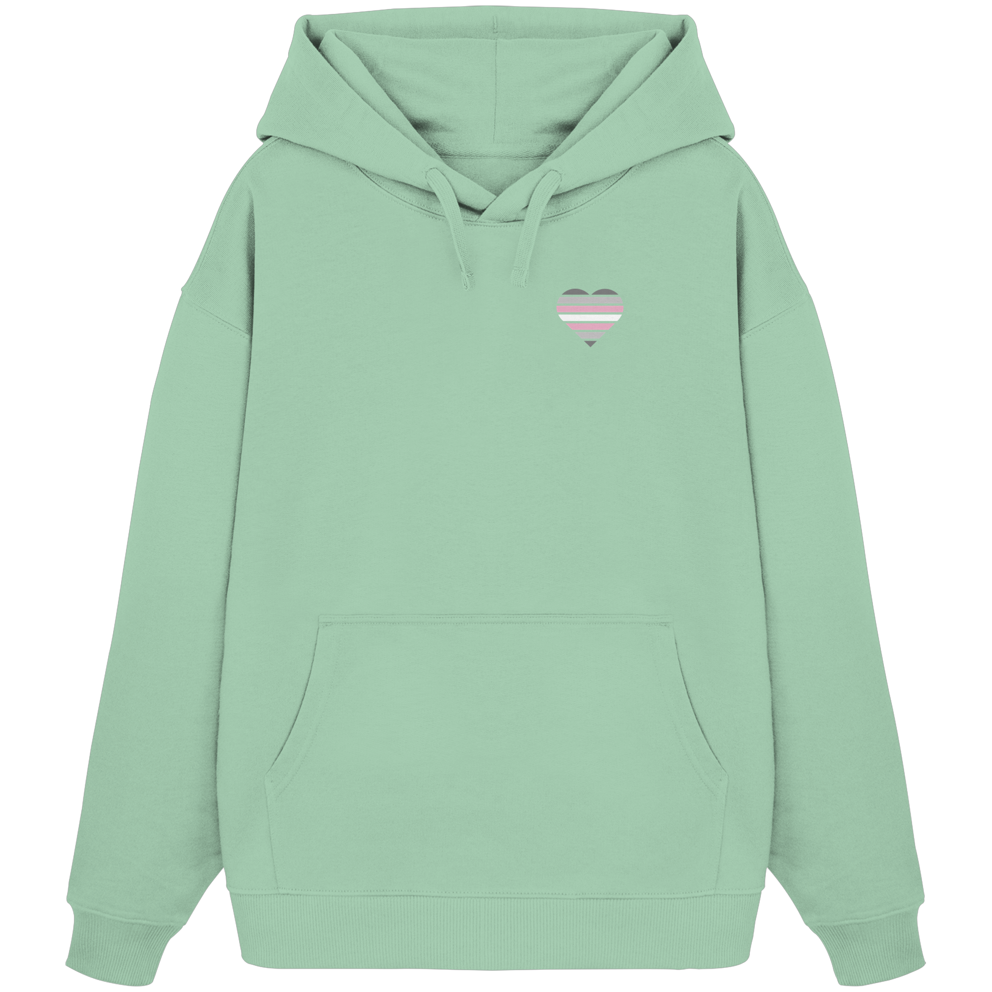 Organic Oversize Hoodie - Demigirl Flag Herz Print