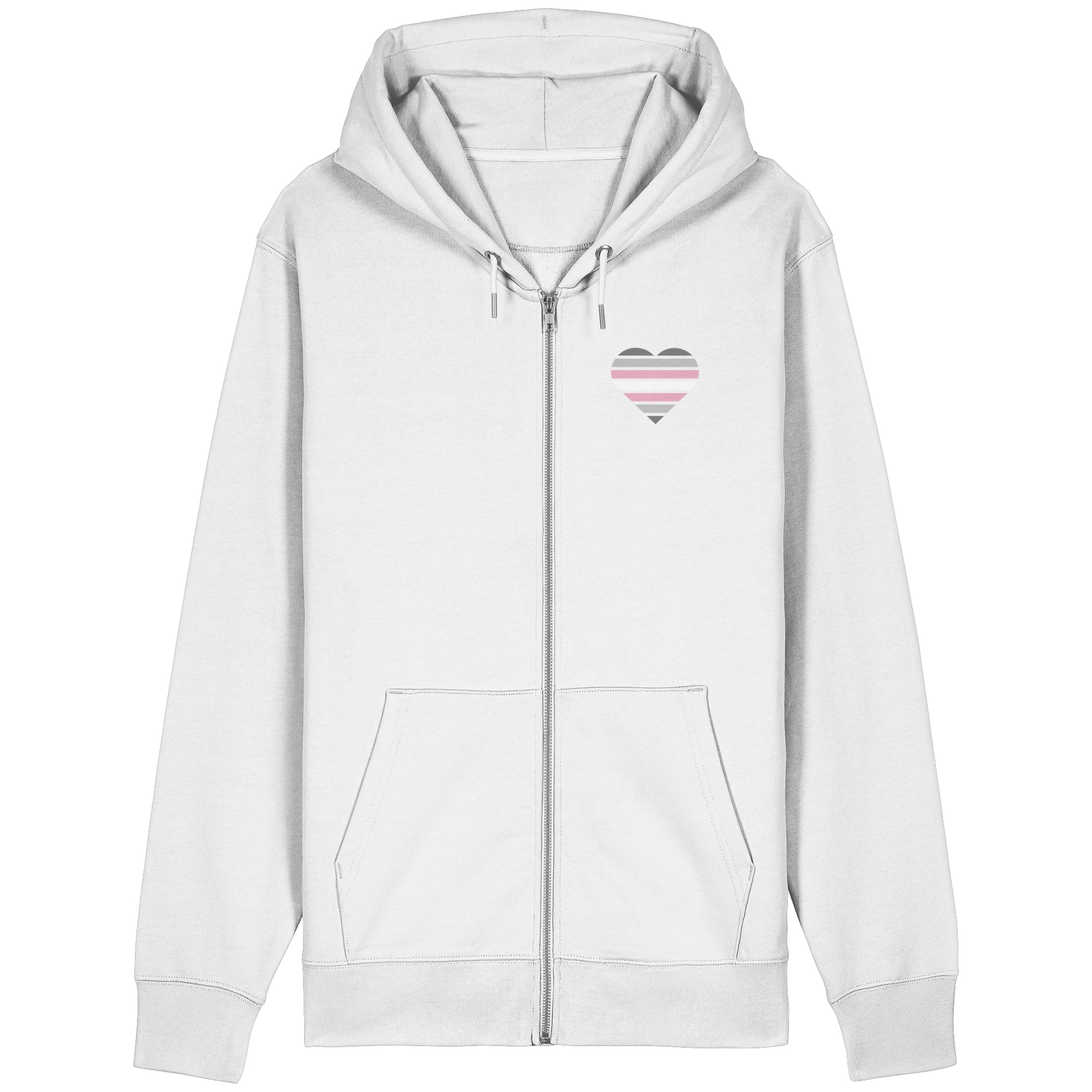 Organic Relaxed Zipper - Demigirl Flag Herz Print