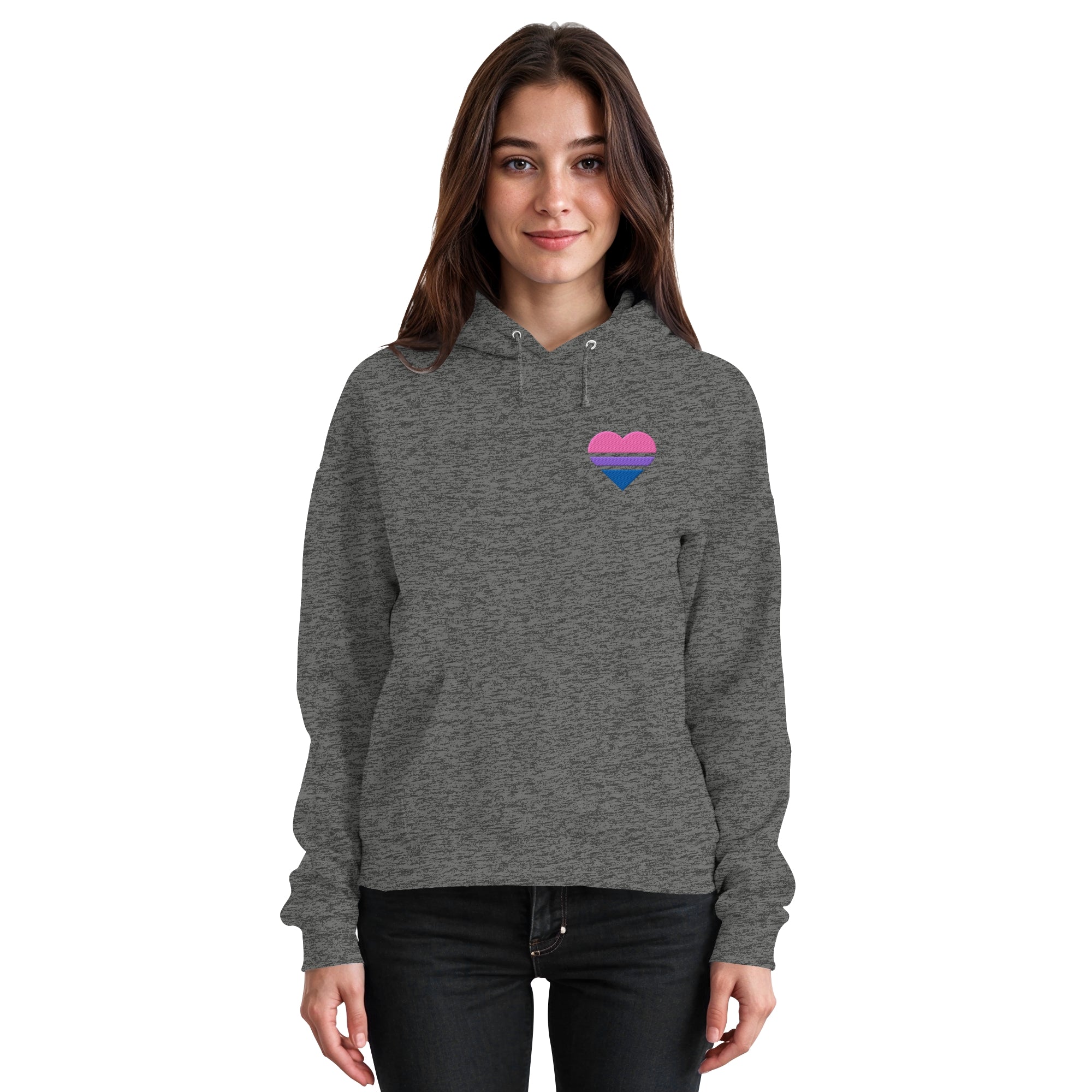 Basic Hoodie - Bisexual Flag Herz Stick