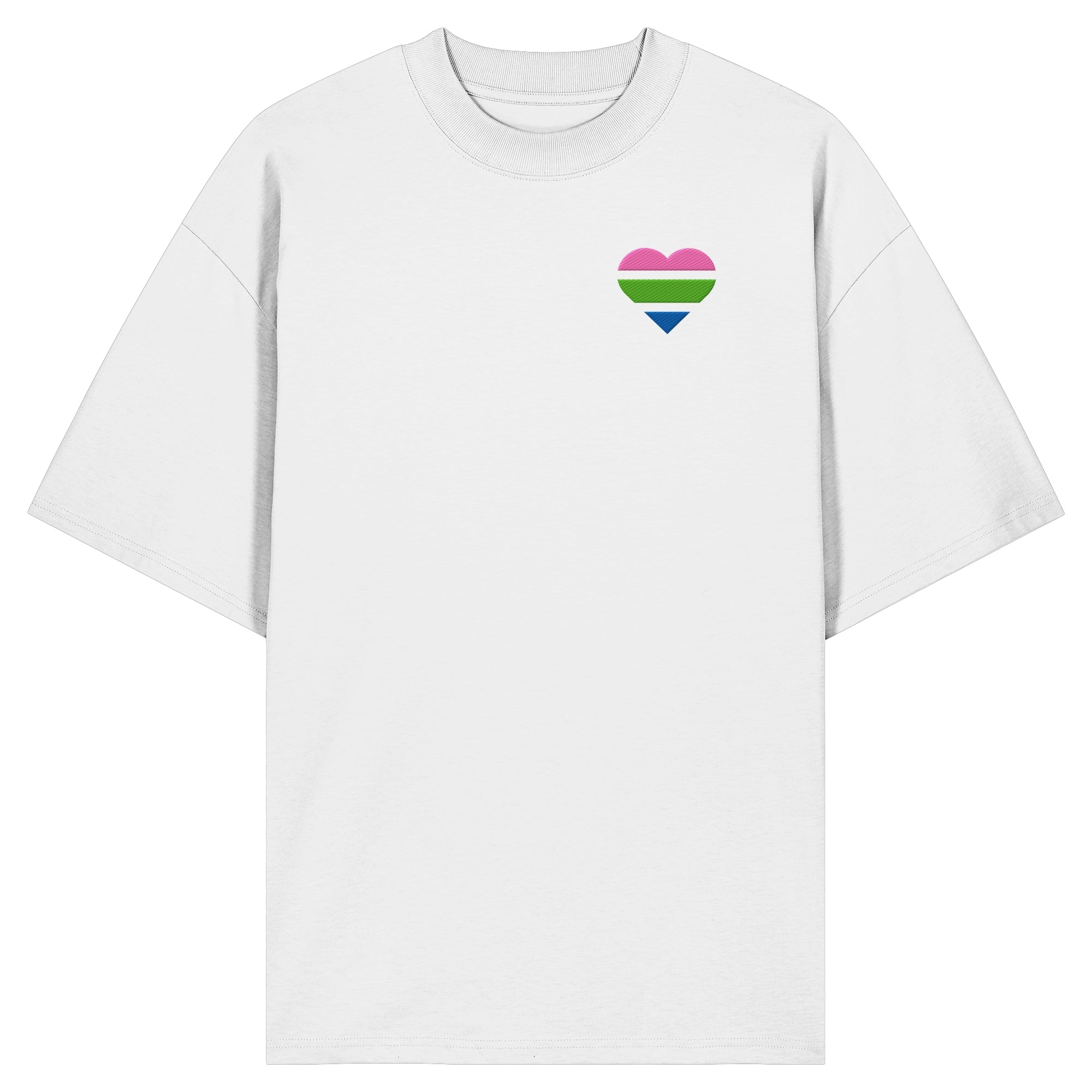 Organic Oversize Shirt - Polysexual Flag Herz Stick
