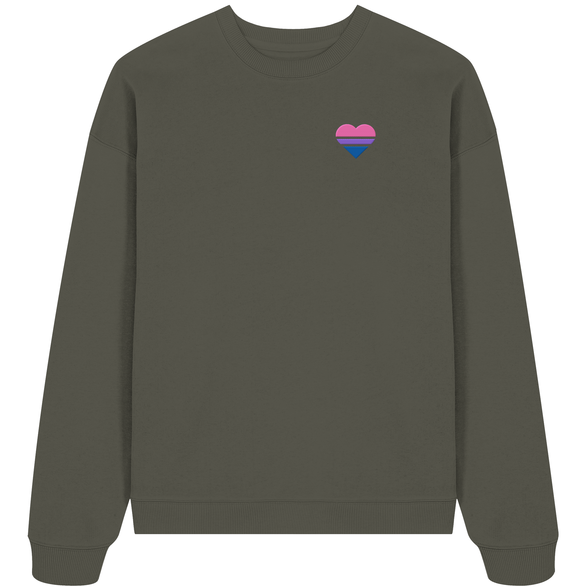Organic Oversize Sweatshirt - Bisexual Flag Herz Stick