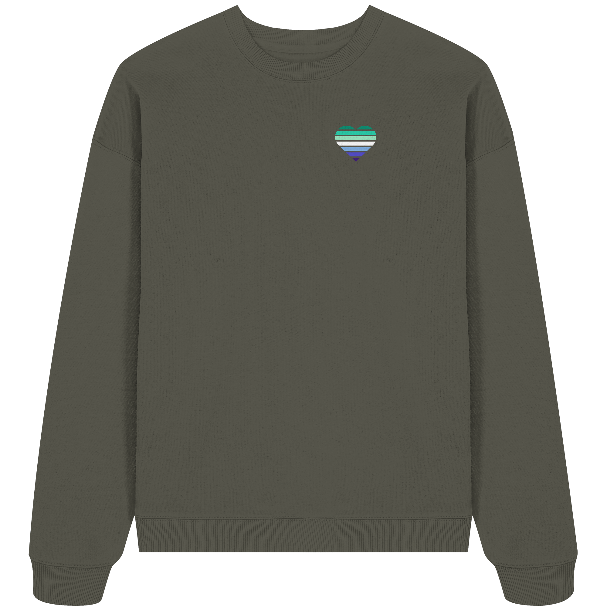 Organic Oversize Sweatshirt - Gay Flag Herz Print