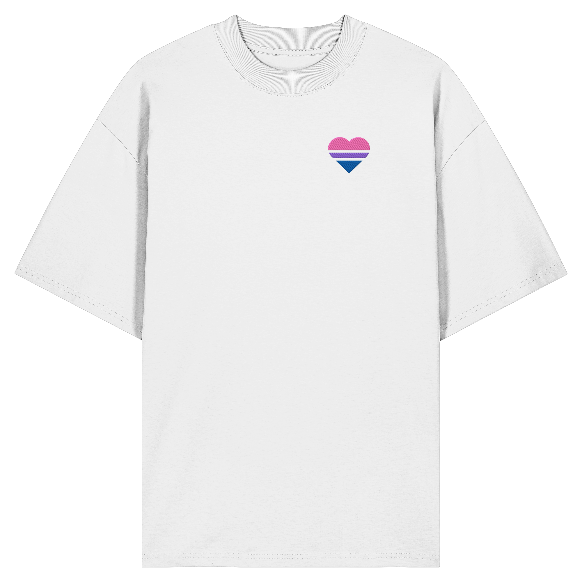 Organic Oversize Shirt - Bisexual Flag Herz Stick