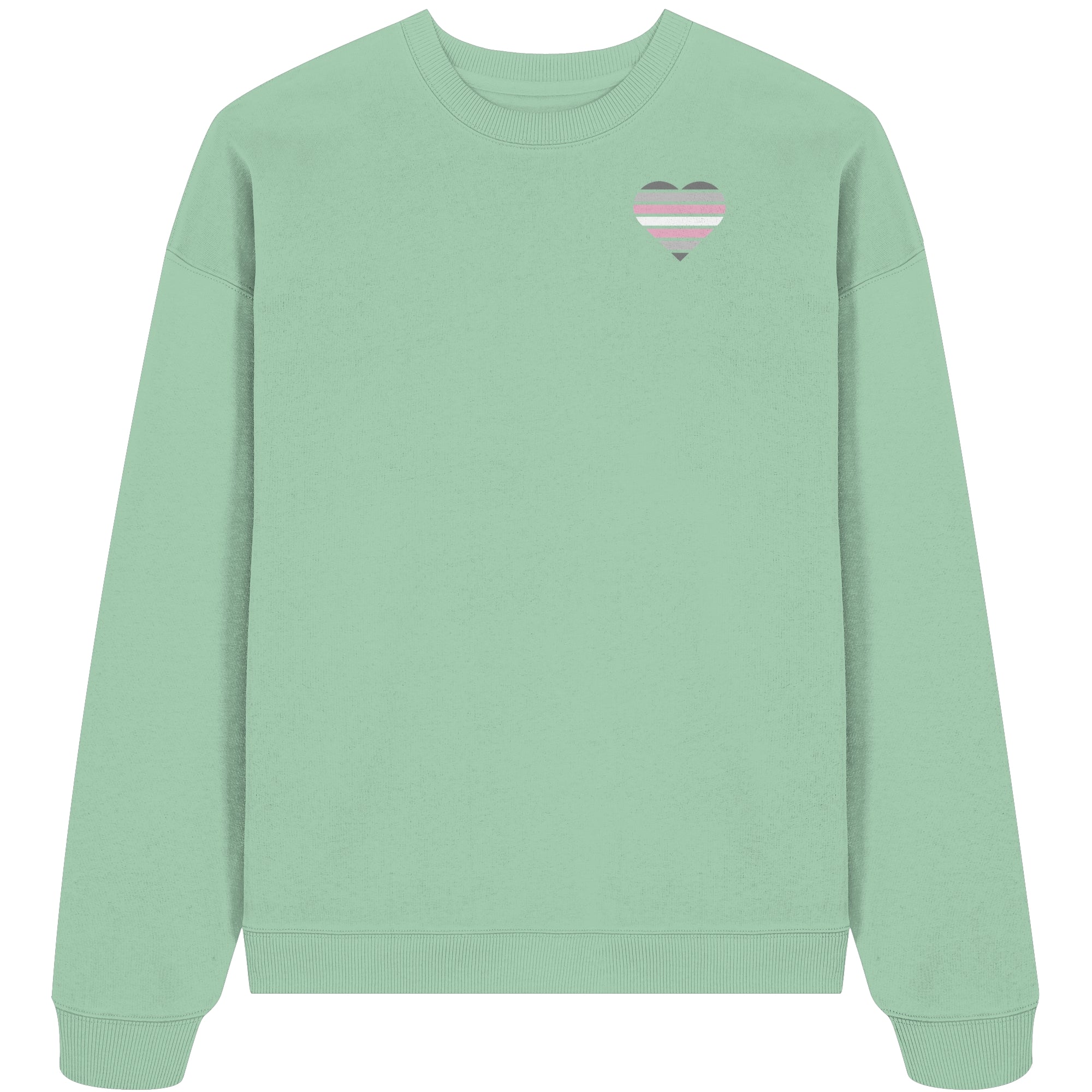 Organic Oversize Sweatshirt - Demigirl Flag Herz Print